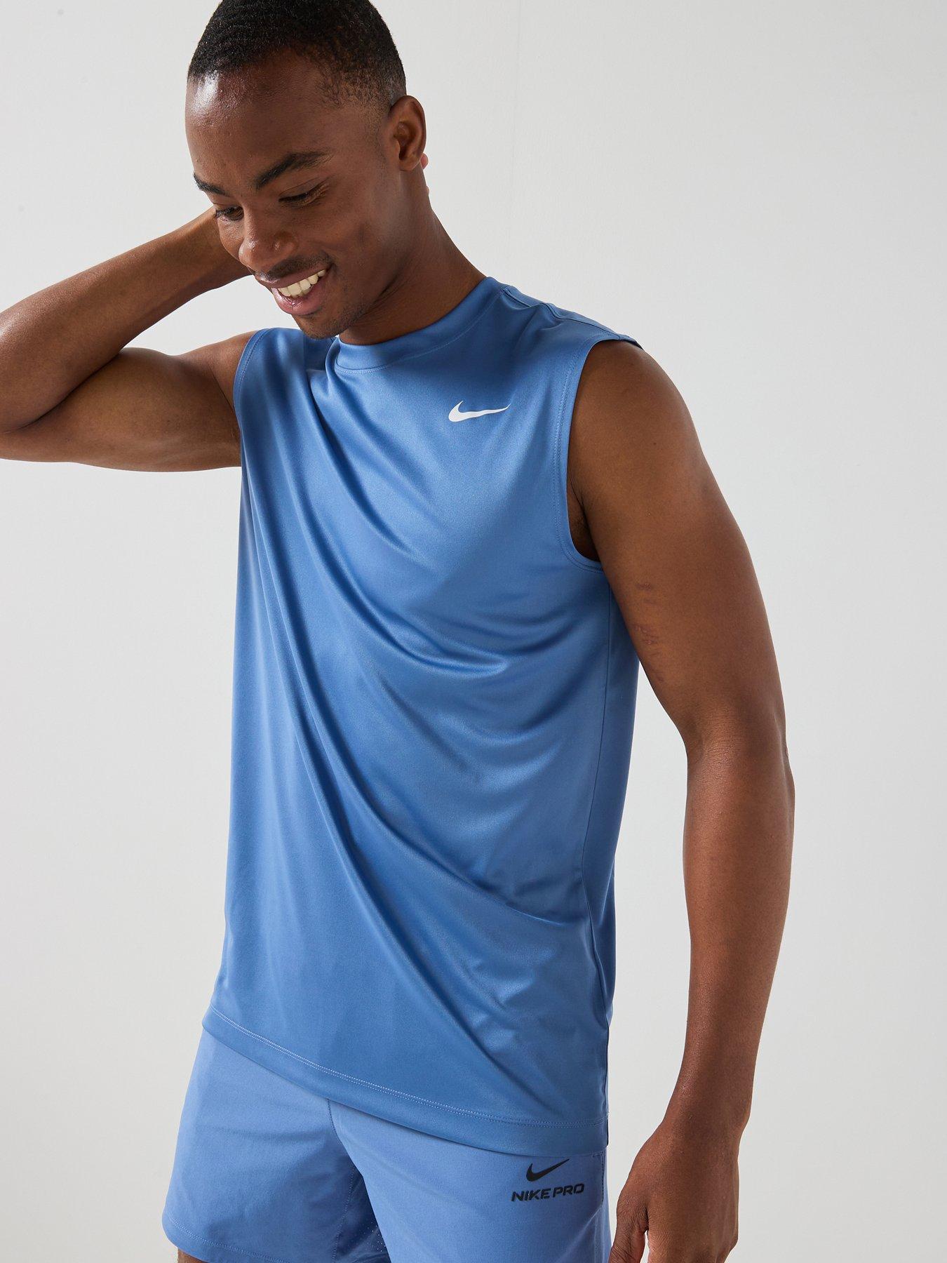 Nike Mens Training Dri-Fit Poly Vest, Indigo Storm/White, Size 2Xl, Men
