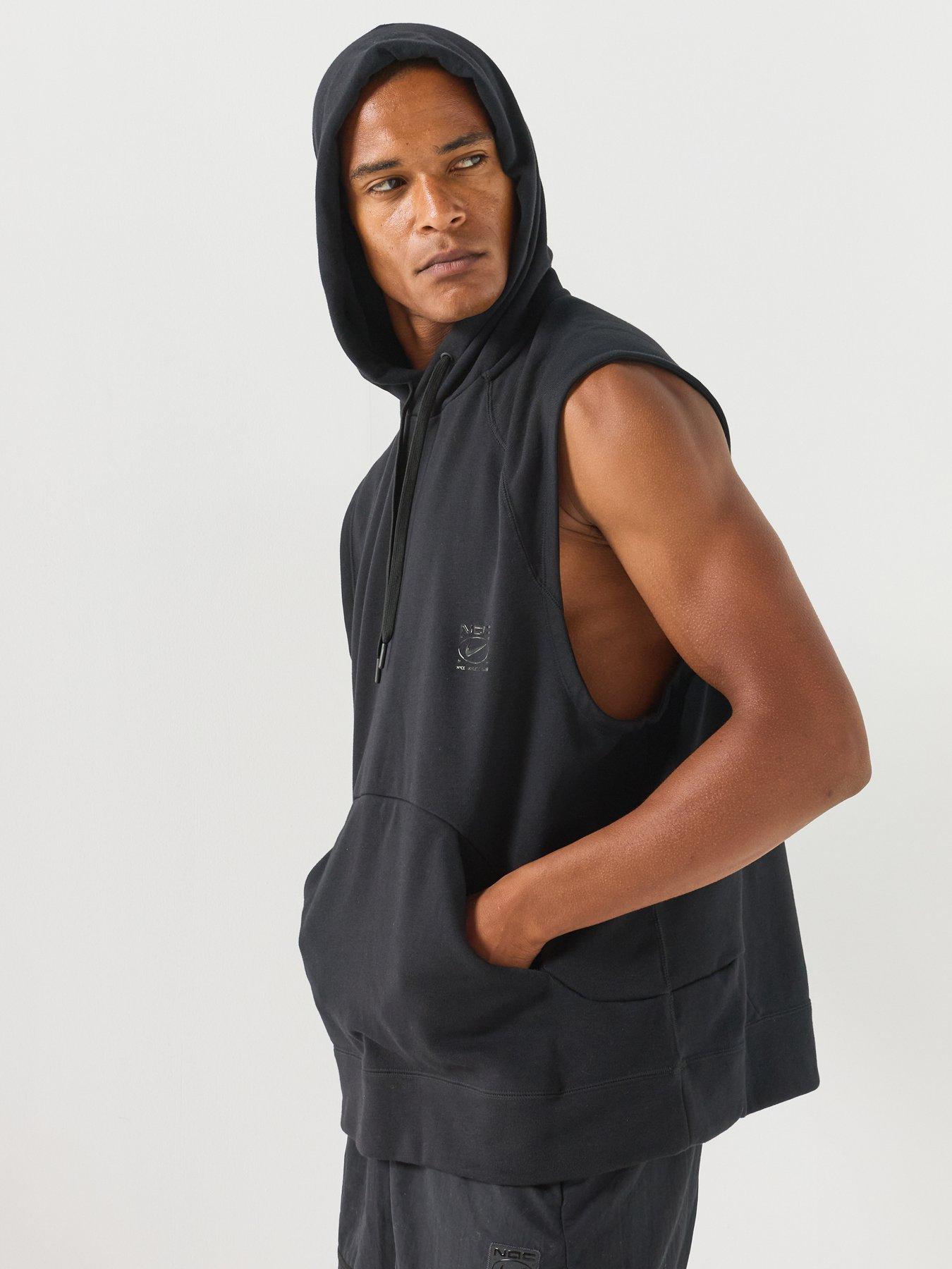 Image 4 of 7 of Nike Mens Dri-Fit Nacs Training Sleeveless Hoodie - Black
