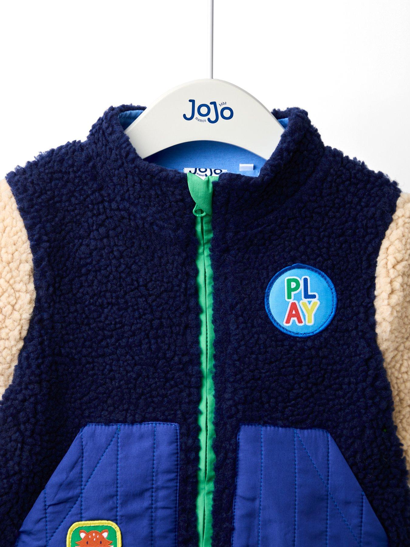 Image 4 of 7 of JoJo Maman Bebe Toddler Boys Colour Block Fleece Jacket - Navy