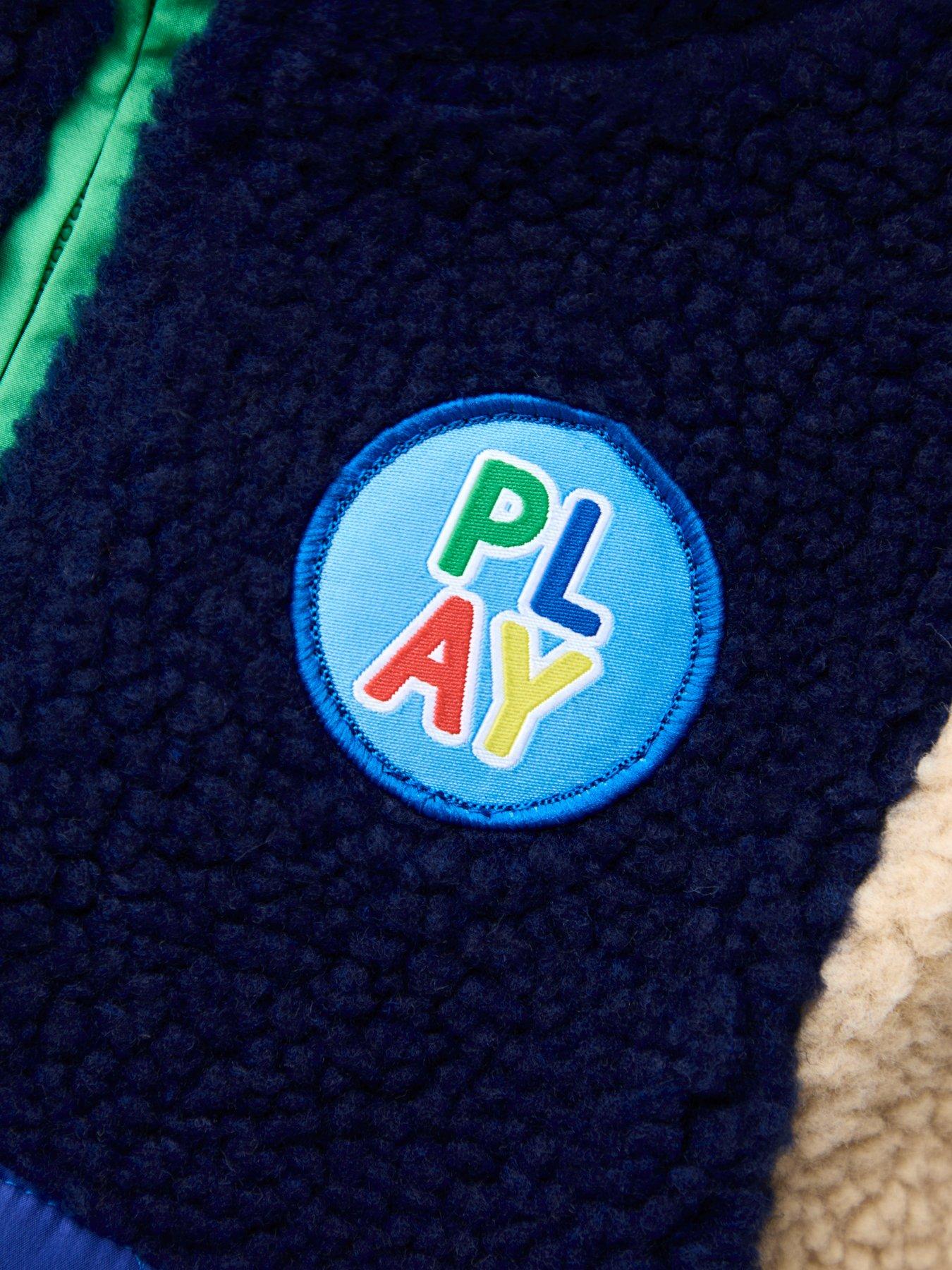 Image 5 of 7 of JoJo Maman Bebe Toddler Boys Colour Block Fleece Jacket - Navy