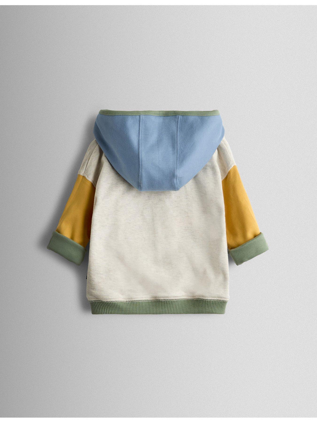 Image 5 of 7 of JoJo Maman Bebe Toddler Boys Contemporary Boucle Dino Reversible Hoodie - Khaki