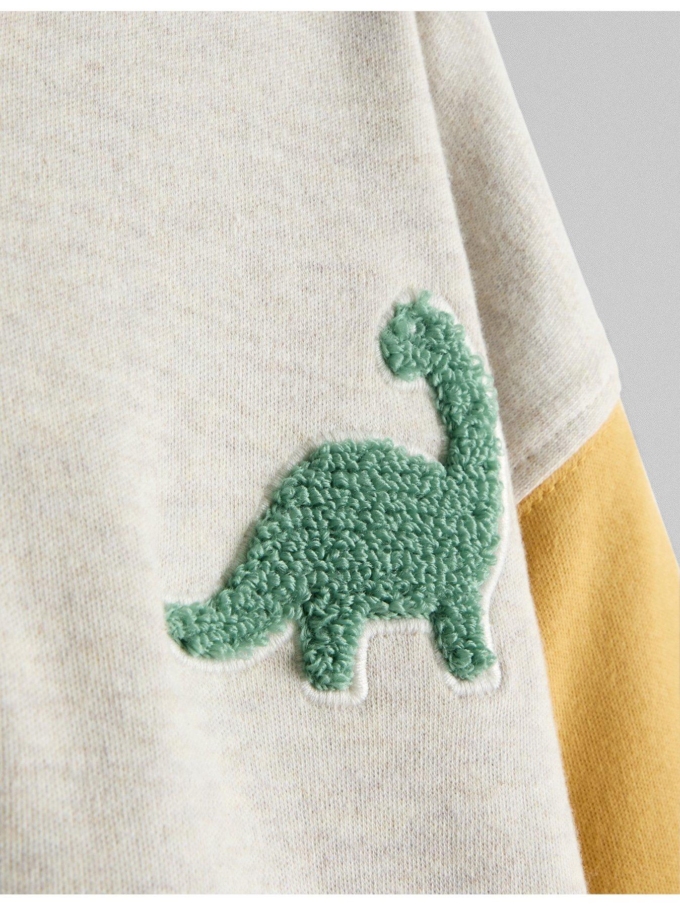 Image 6 of 7 of JoJo Maman Bebe Toddler Boys Contemporary Boucle Dino Reversible Hoodie - Khaki
