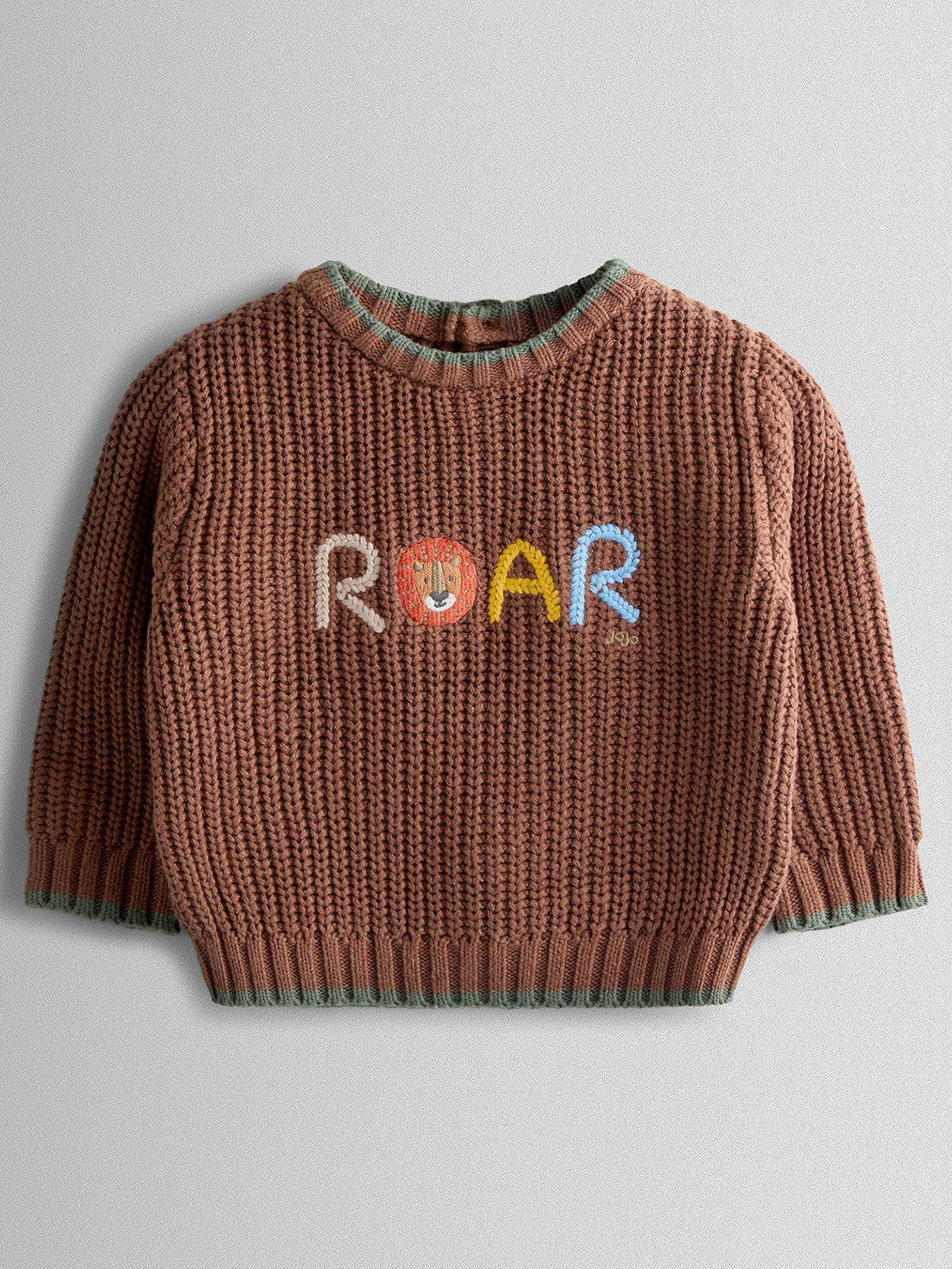 JoJo Maman Bebe Toddler Boys Embroidered Safari Jumper - Brown