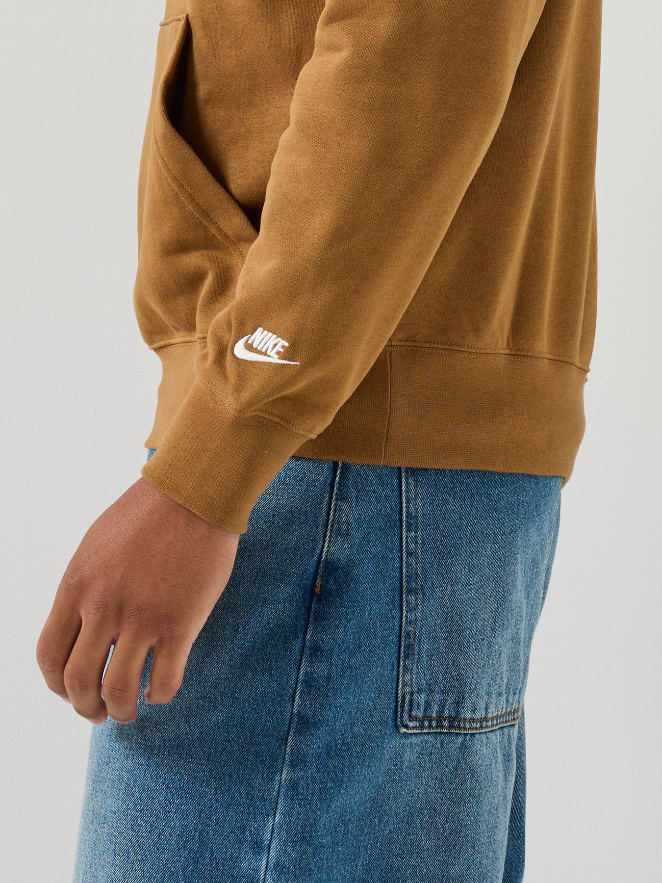 Image 6 of 6 of Nike Mens Sportswear Club Crest Logo Overhead Hoodie - Brown
