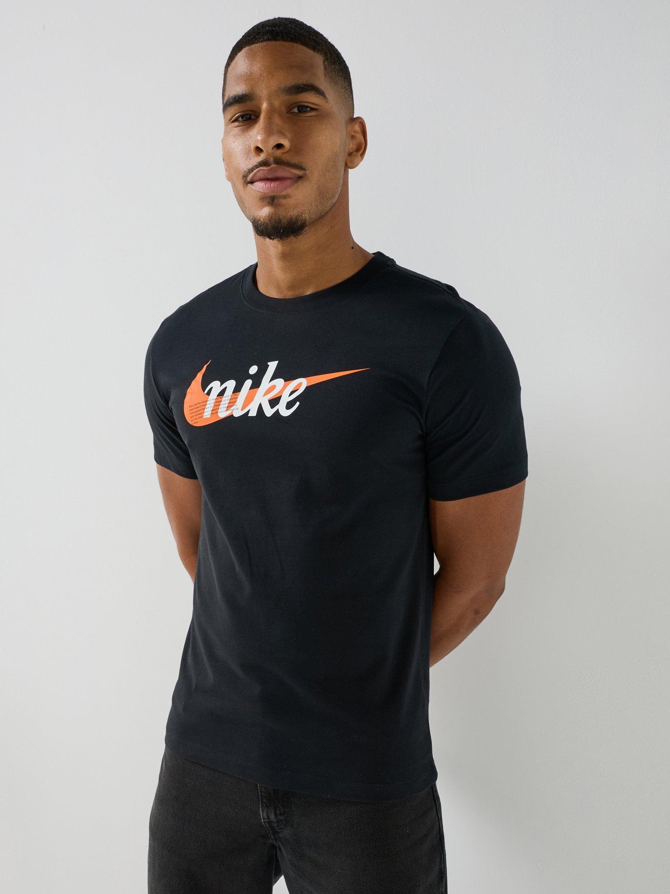 Nike Mens Sportswear Seasonal Swoosh Logo T-Shirt - Black