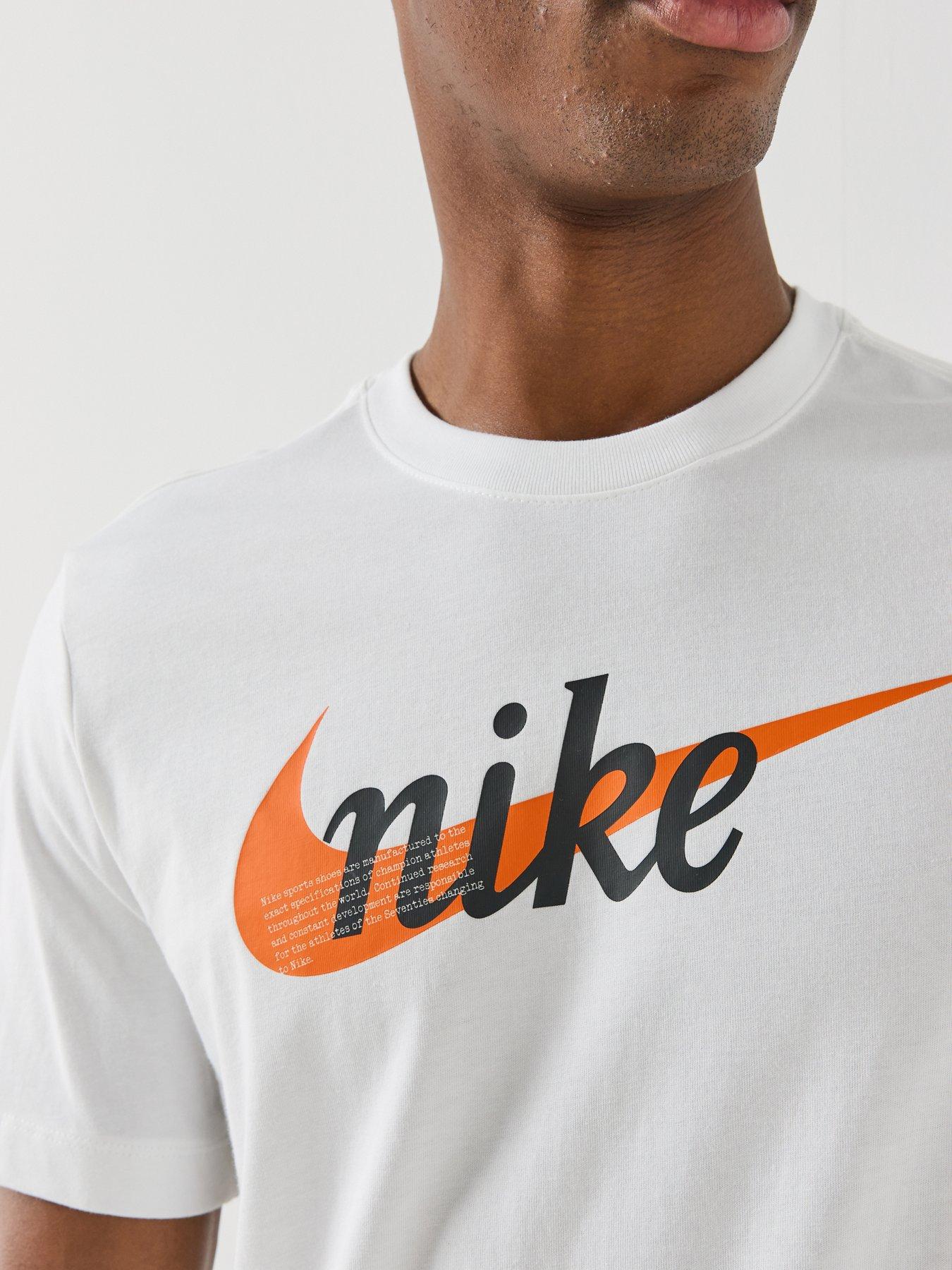 Image 4 of 6 of Nike Mens Sportswear Seasonal Swoosh Logo T-Shirt - White
