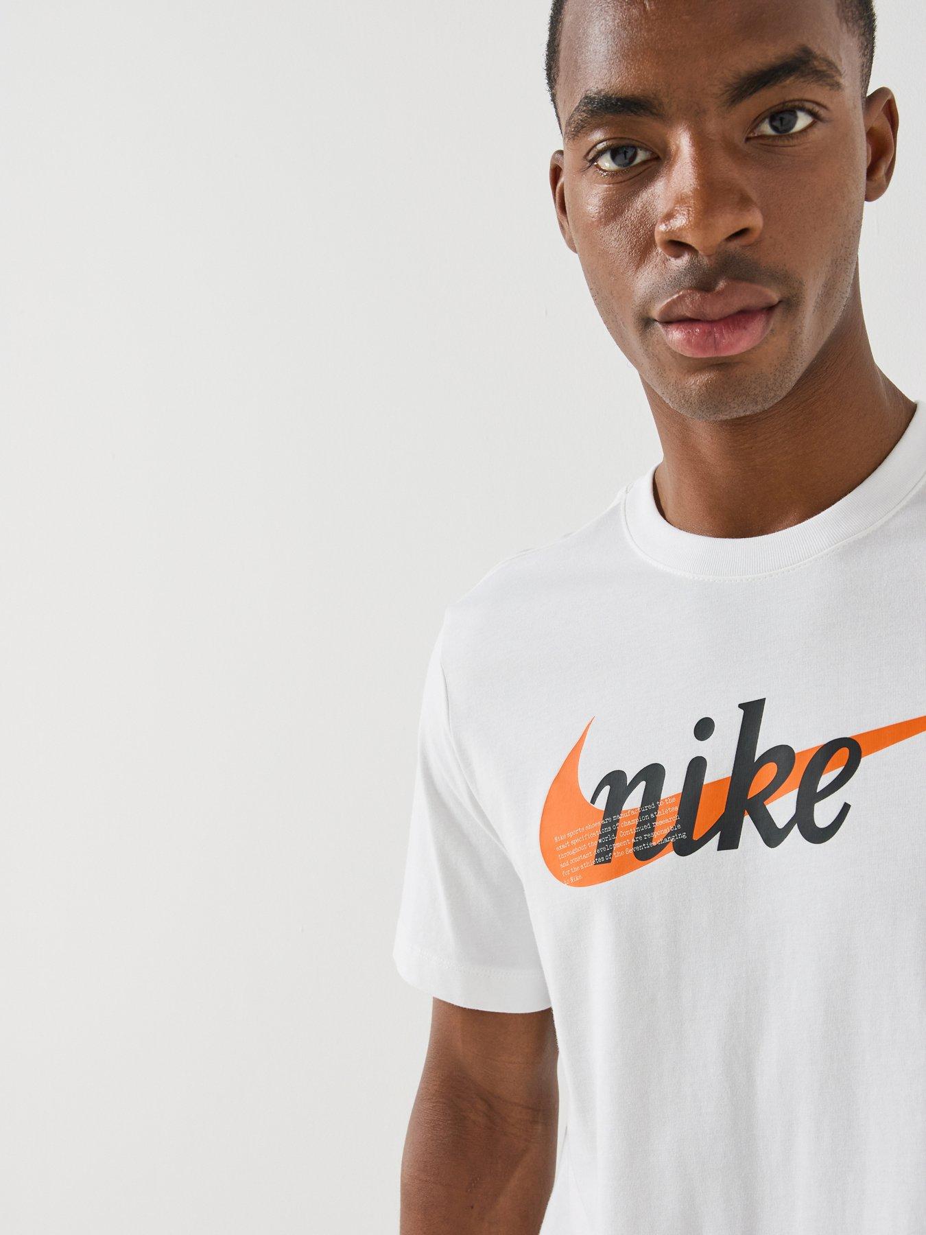Image 5 of 6 of Nike Mens Sportswear Seasonal Swoosh Logo T-Shirt - White