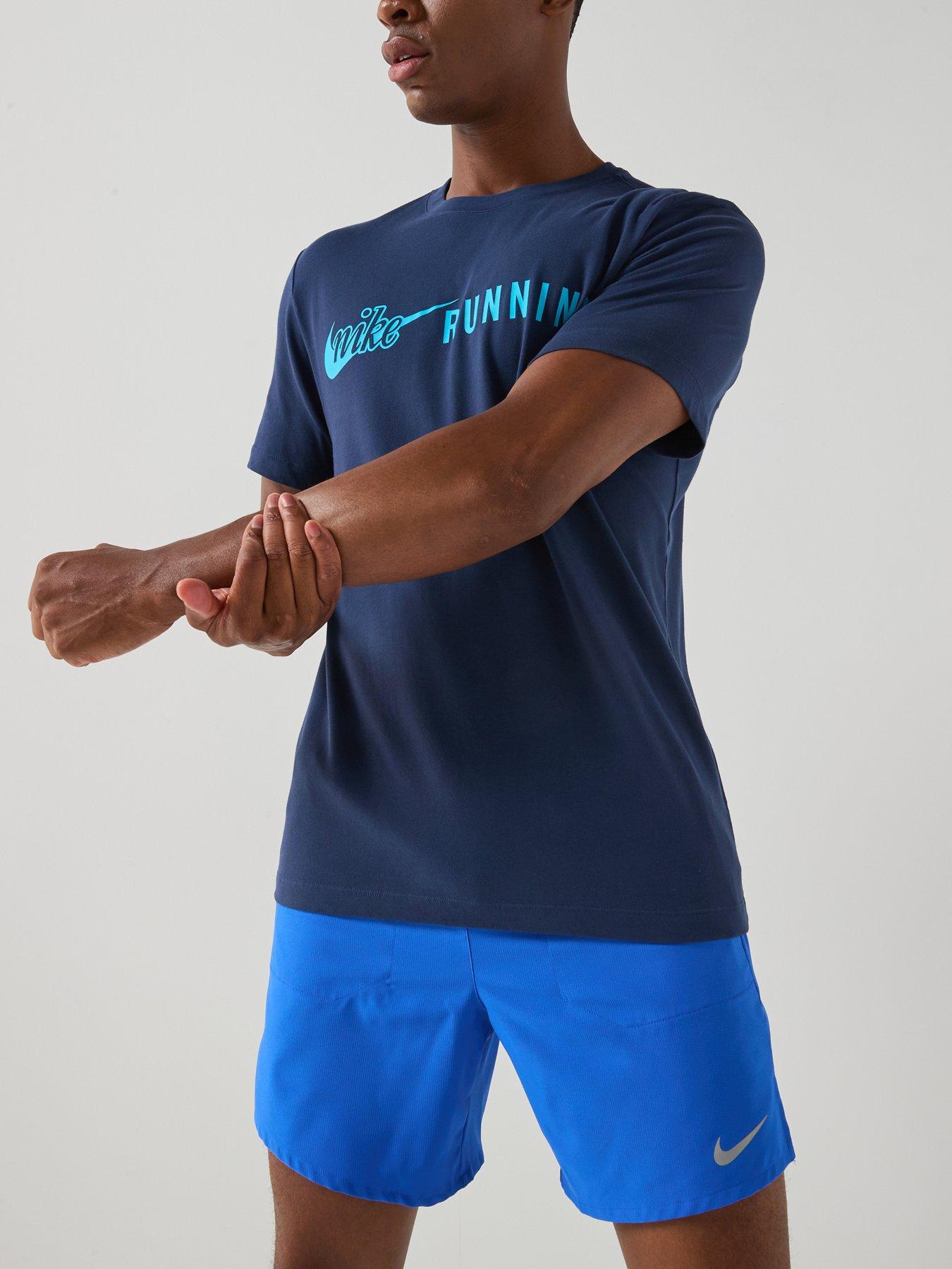 Image 4 of 7 of Nike Mens Dri-Fit Graphic T-Shirt - Navy