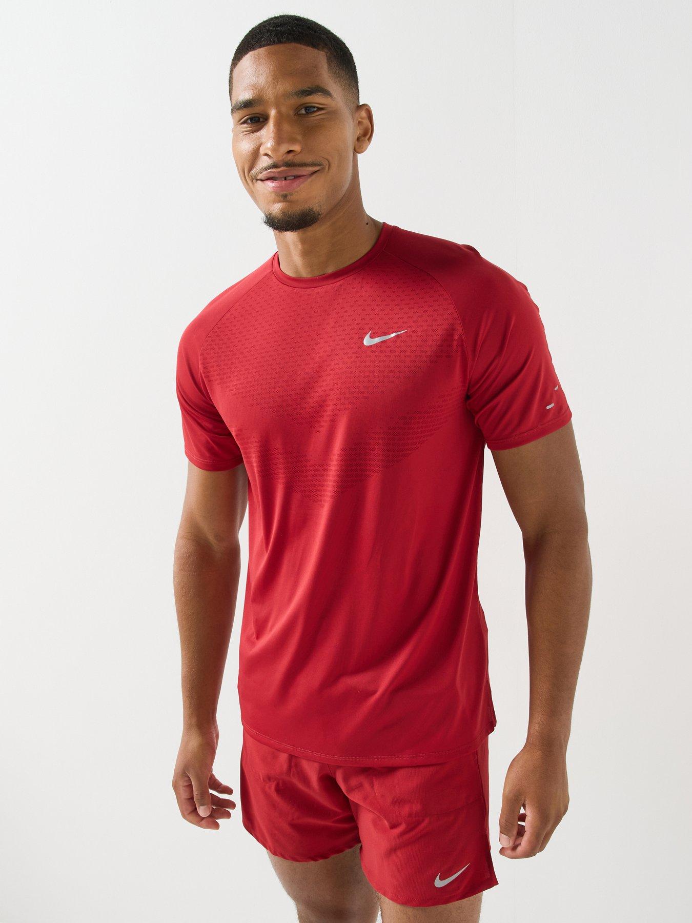 Nike Mens Running Stride Dri-Fit Adv Short Sleeve T-Shirt - Red
