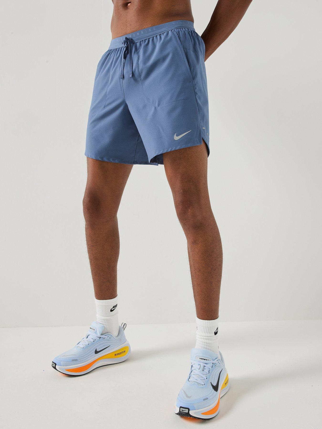 Nike Mens Running Stride Dri-Fit 7" & Brief-Lined Shorts, Diffused Blue/Reflective Silv, Size 2Xl, Men