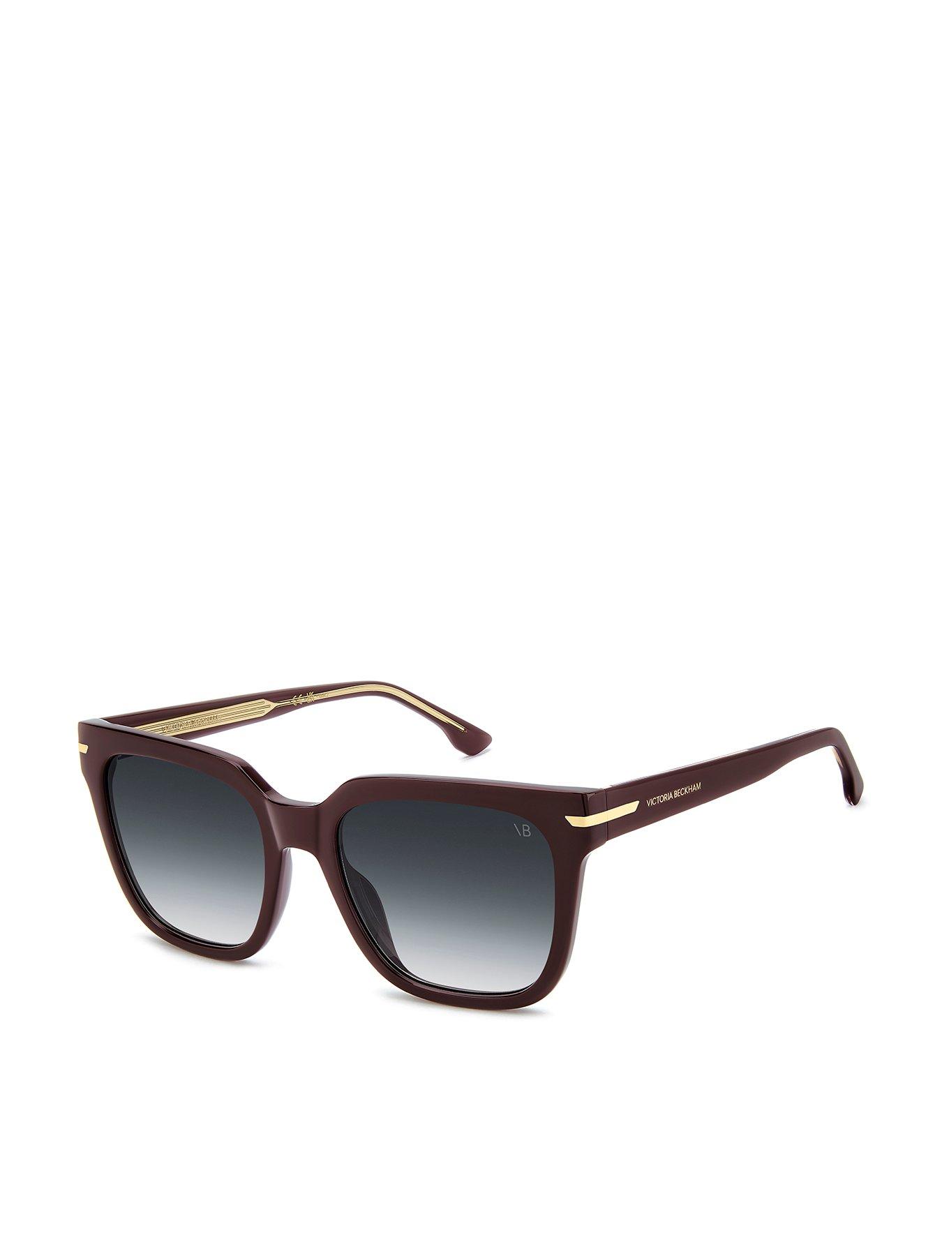 VICTORIA BECKHAM Square Sunglasses- Deep Red