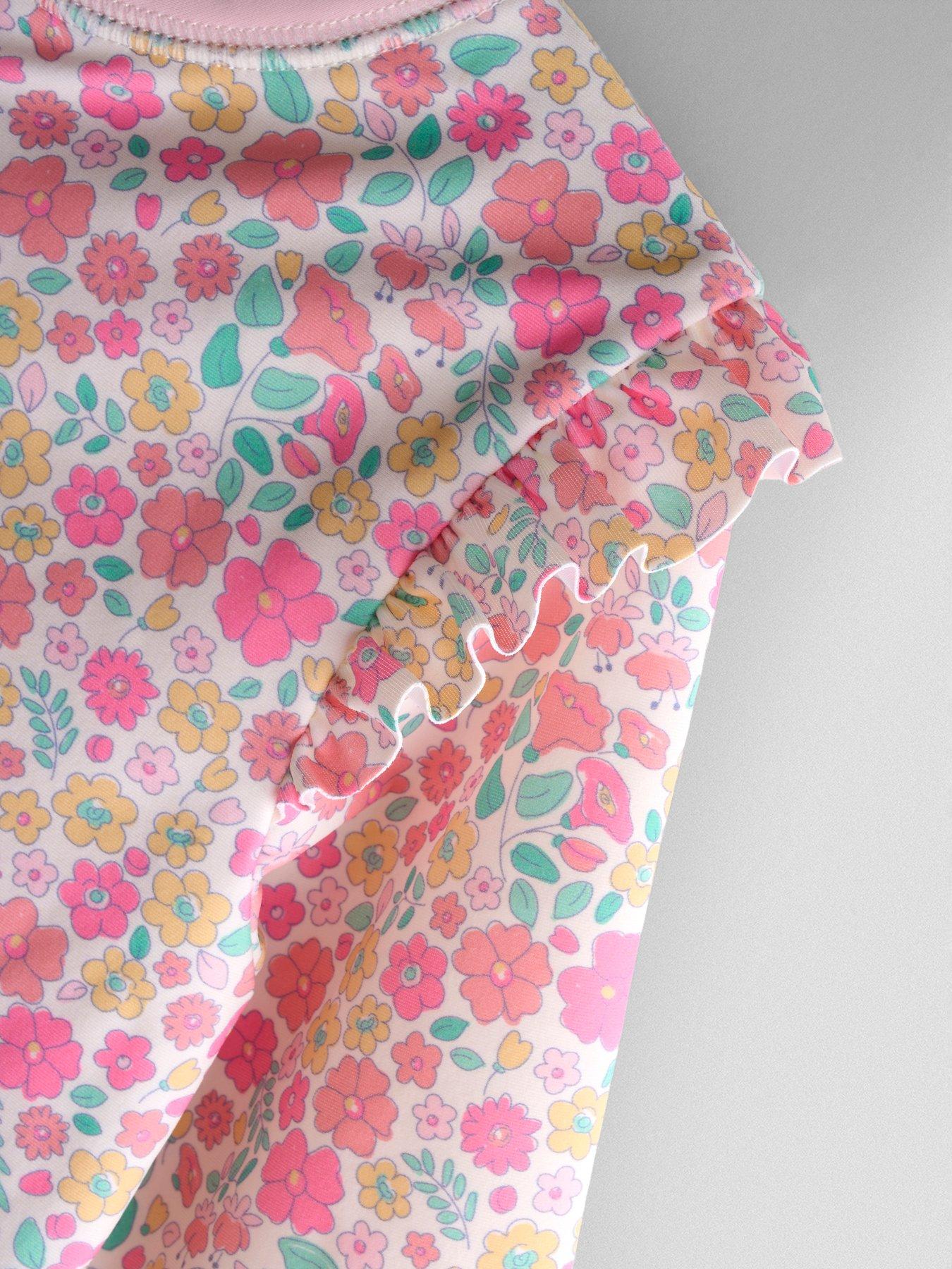 Image 5 of 5 of JoJo Maman Bebe Toddler Girls Ditsy Floral Print All In One Sun Suit - Multi