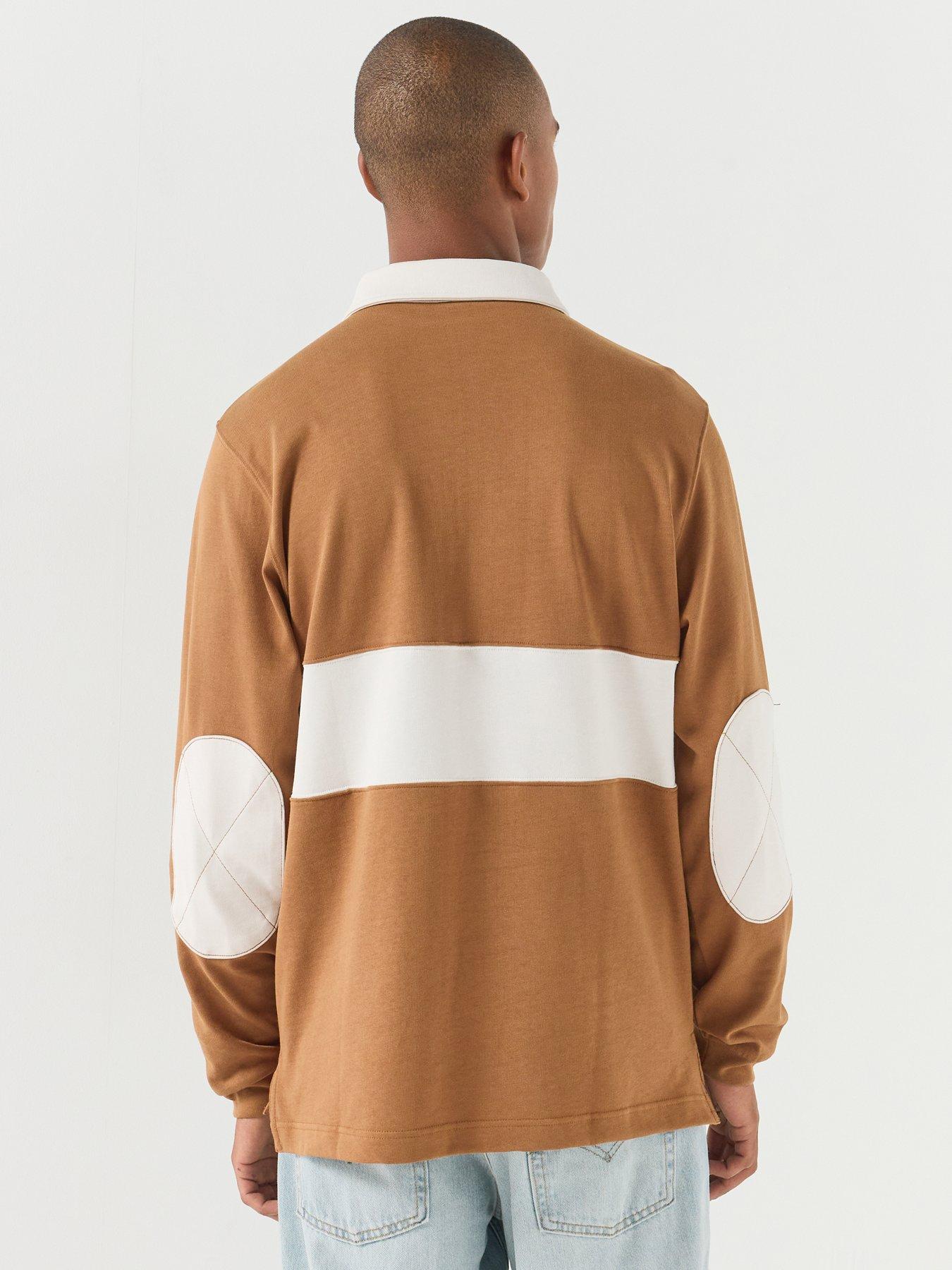 Image 2 of 3 of Nike Mens Long Sleeve Club Rugby Top - Brown