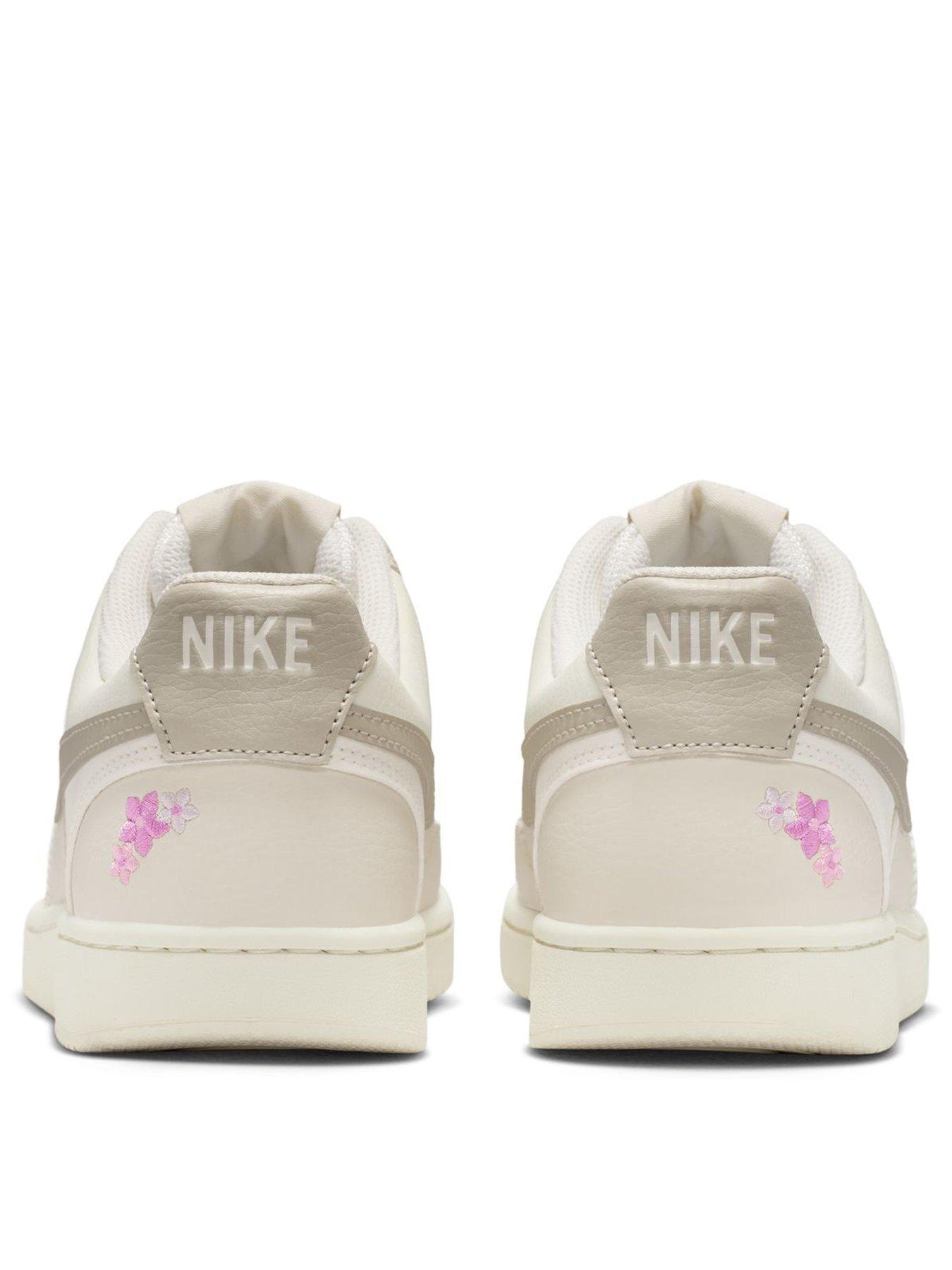 Image 3 of 7 of Nike Womens Court Vision Low SE Floral Trainers - Off White