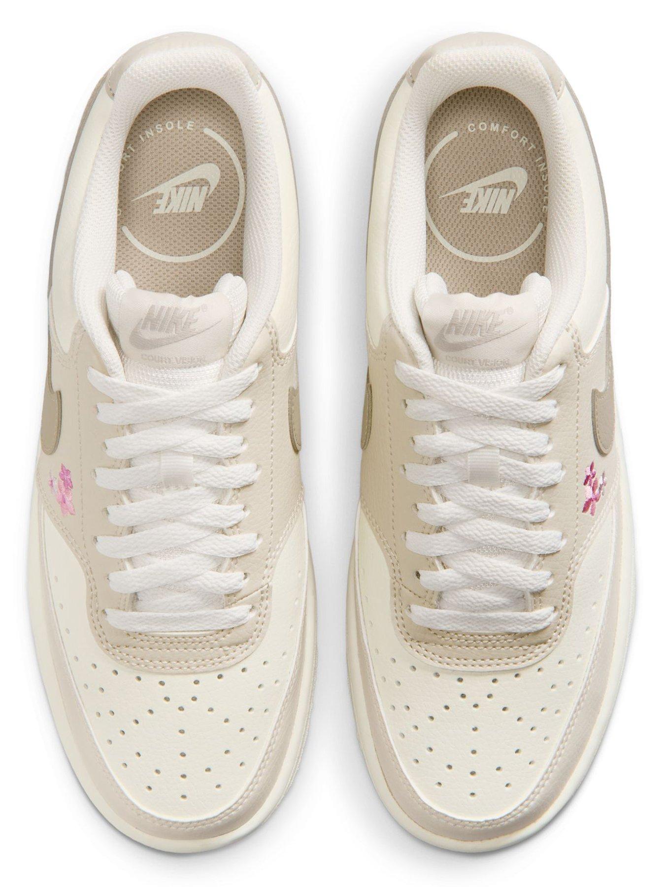 Image 4 of 7 of Nike Womens Court Vision Low SE Floral Trainers - Off White
