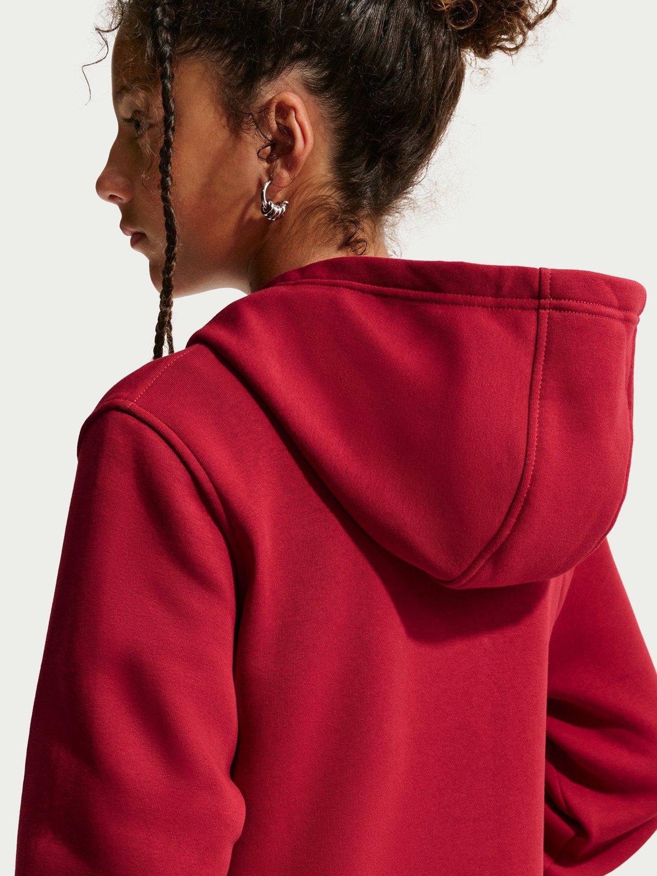 Image 2 of 7 of Nike Big Kids' Club Fleece Pullover Hoodie - Red