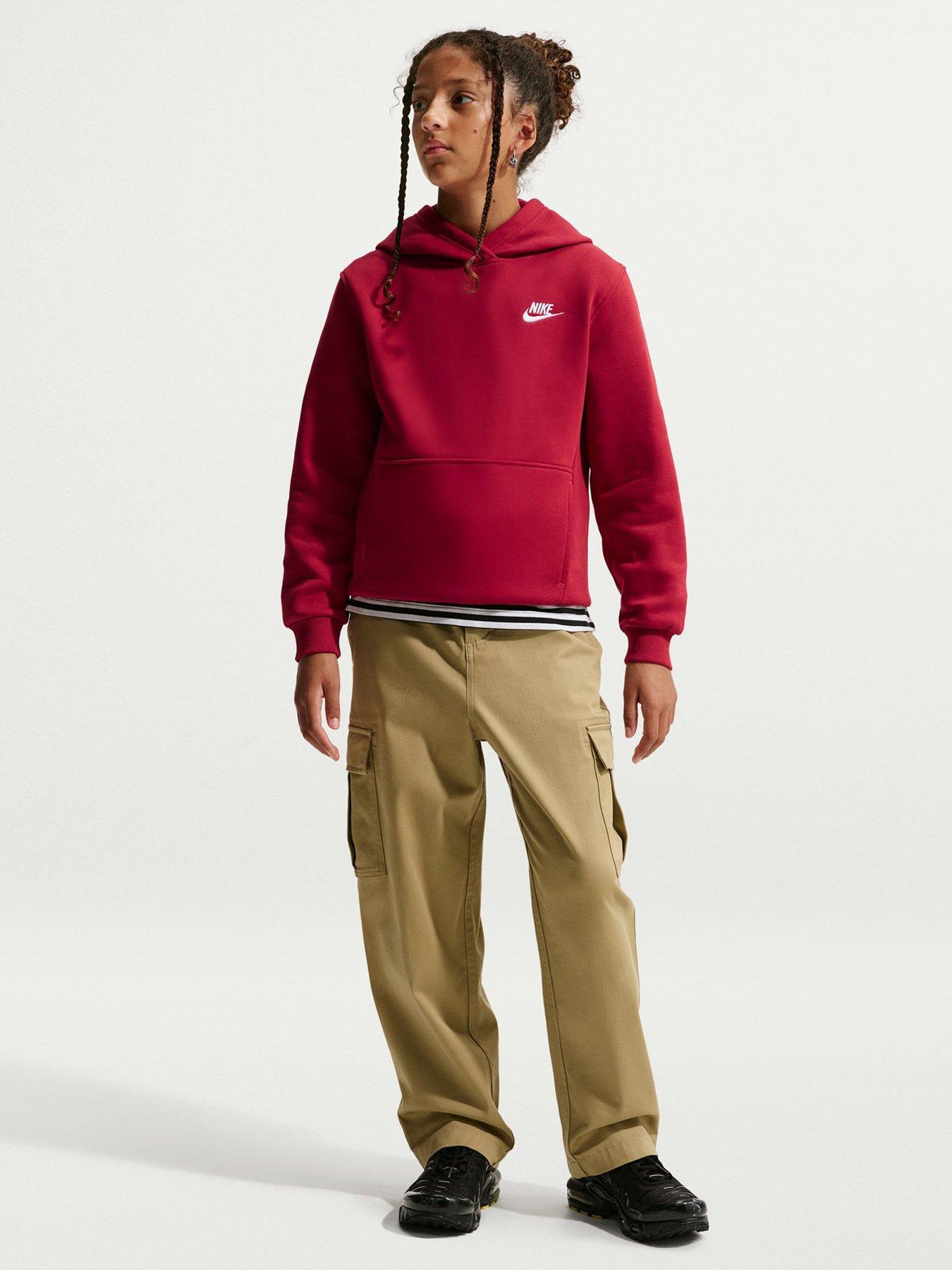 Image 3 of 7 of Nike Big Kids' Club Fleece Pullover Hoodie - Red