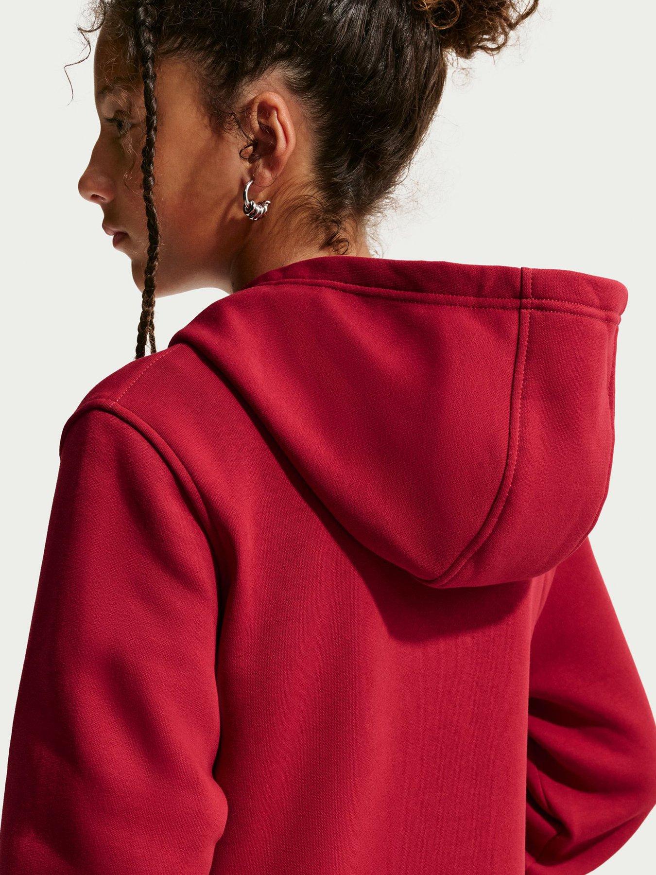 Image 6 of 7 of Nike Big Kids' Club Fleece Pullover Hoodie - Red