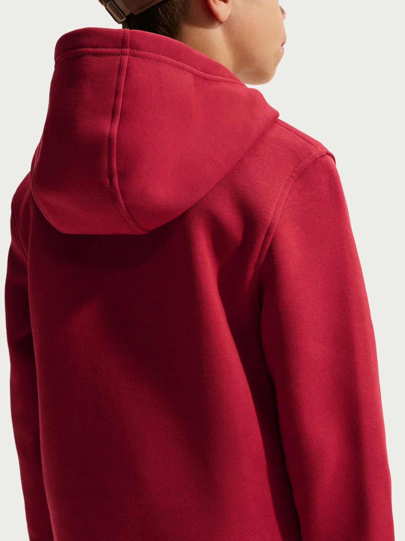 Image 7 of 7 of Nike Big Kids' Club Fleece Pullover Hoodie - Red