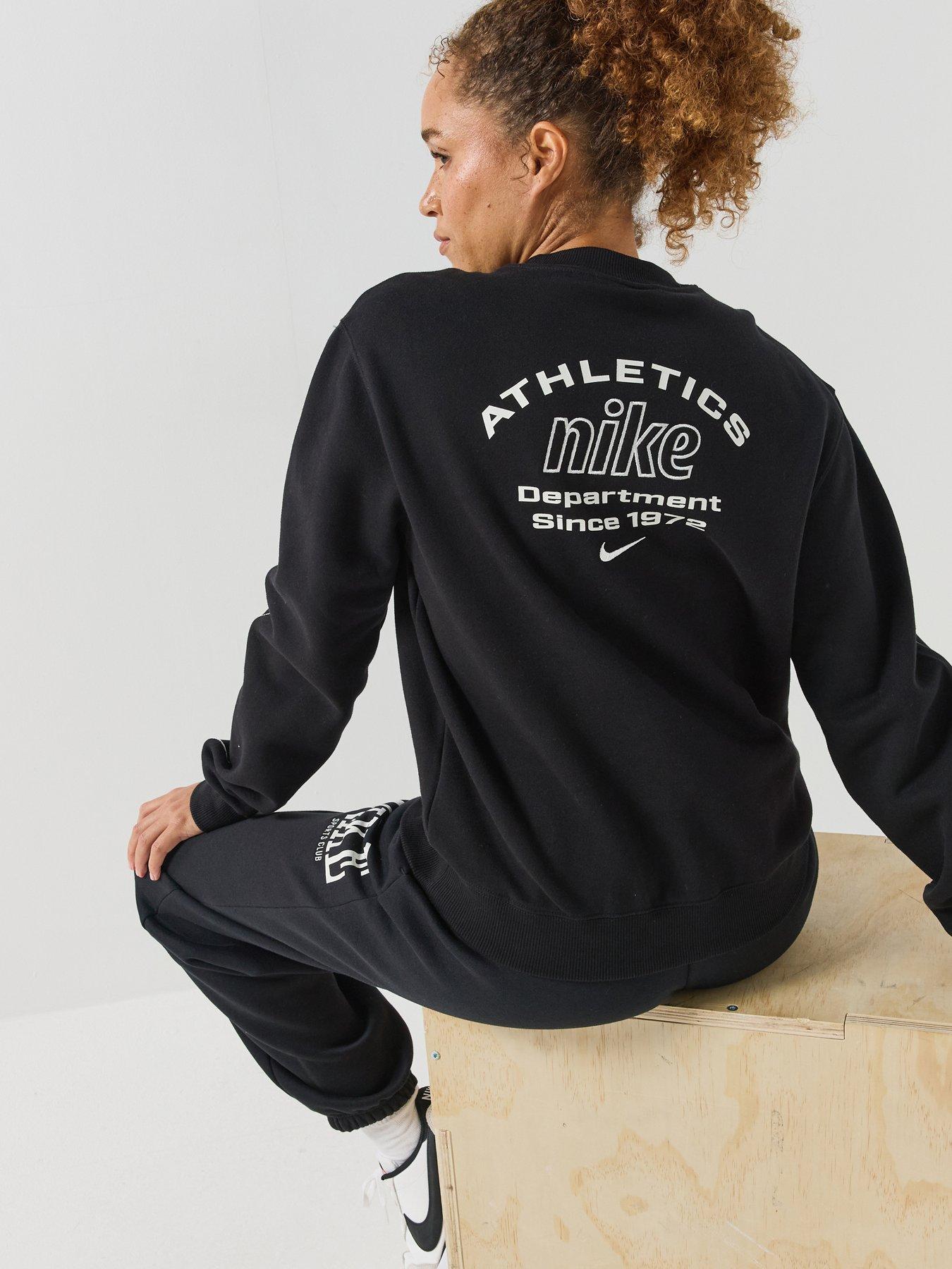 Nike Womens Athletics Department Piped Crew Sweatshirt - Black