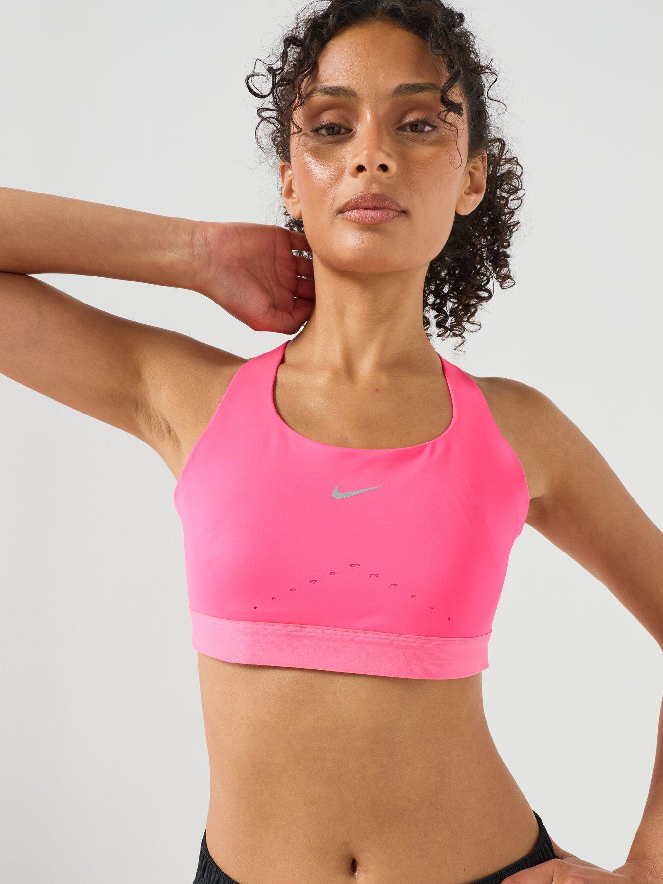 Nike Womens Training Swift High Support Sports Bra, Hyper Pink/Reflective Silv, Size Xs, Women
