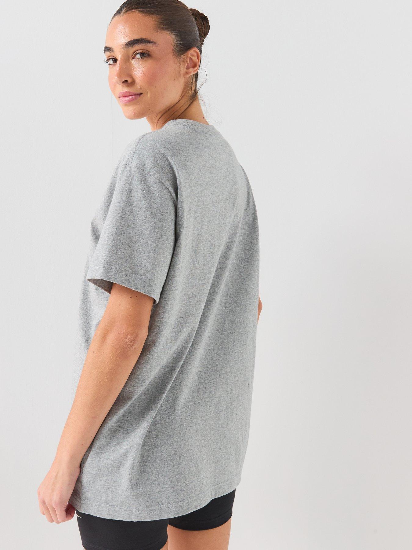 Image 2 of 6 of Nike Womens Classic Essentials Central Swoosh T-Shirt - Grey