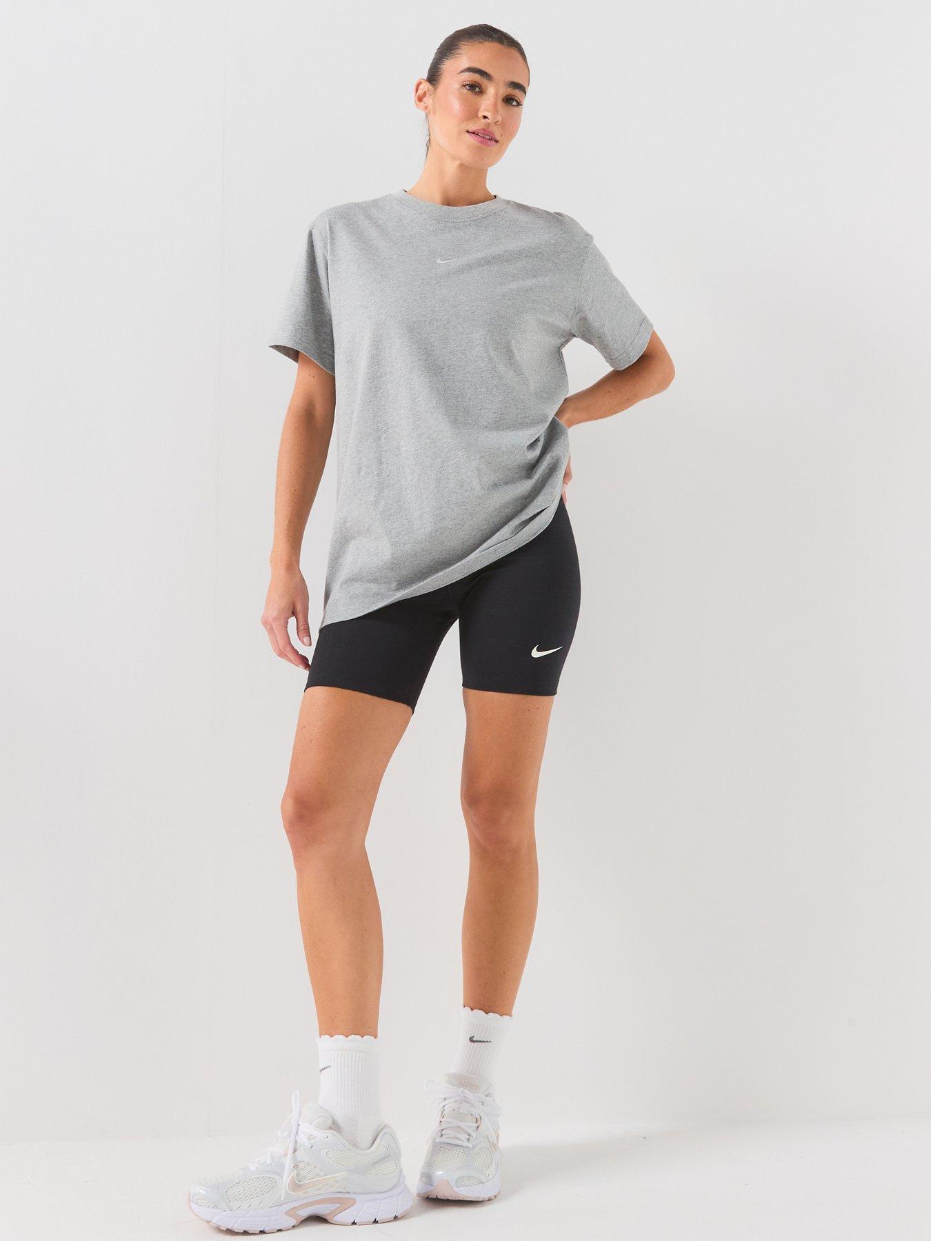 Image 3 of 6 of Nike Womens Classic Essentials Central Swoosh T-Shirt - Grey