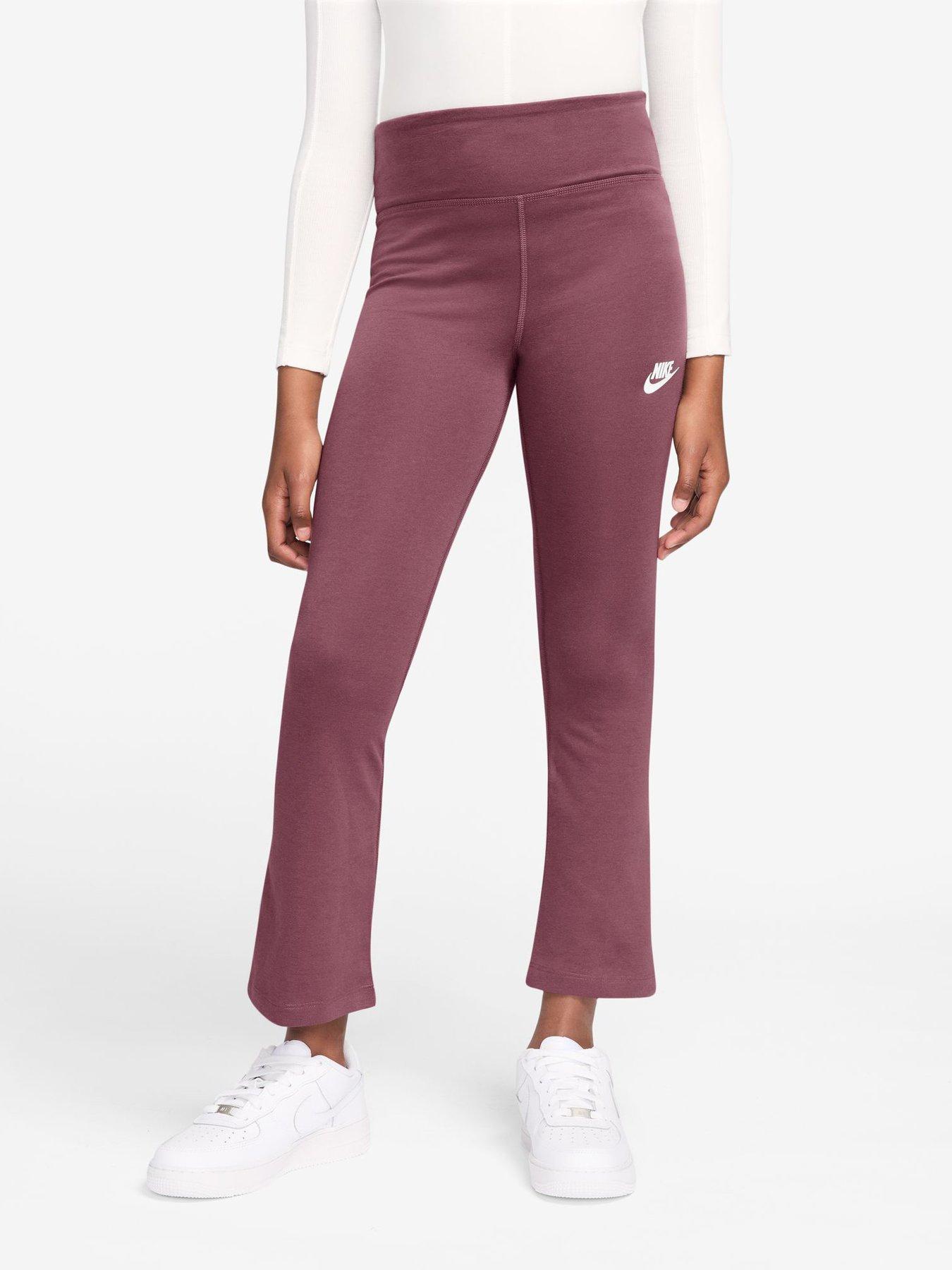 Nike Junior Girls High-Waisted Flared Leggings - Pink