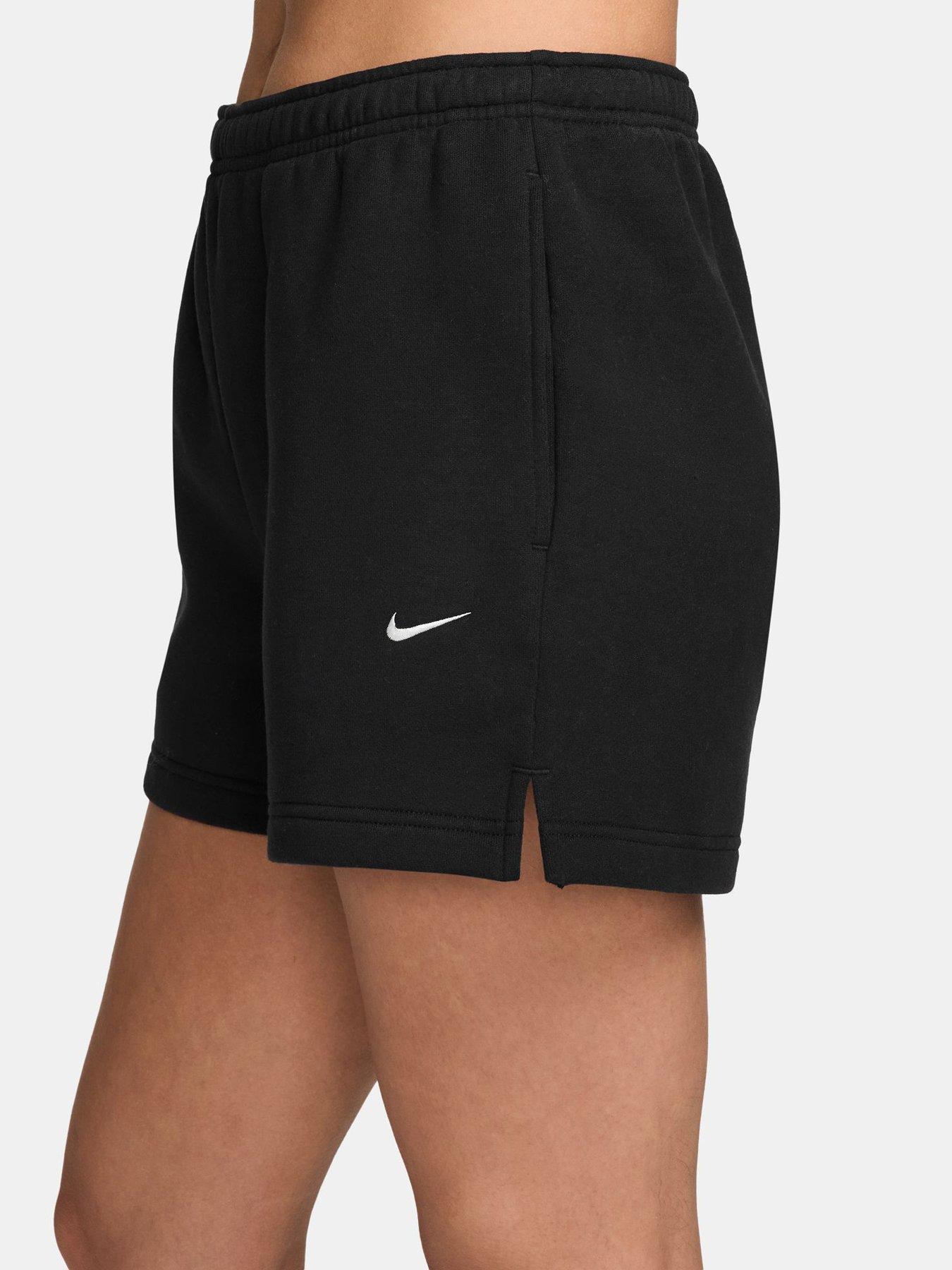 Image 3 of 4 of Nike Womens Studio Fleece Mid Rise 4" Sweat Shorts - Black