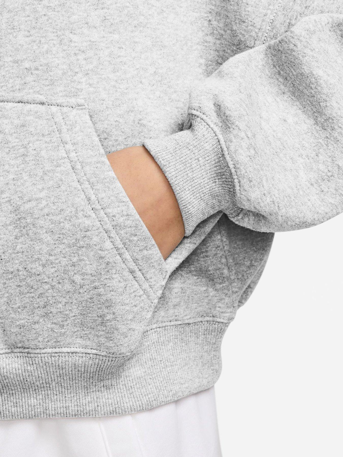 Image 3 of 3 of Nike Junior Girls Studio Club Fleece 1/4 Zip Sweatshirt - Light Grey