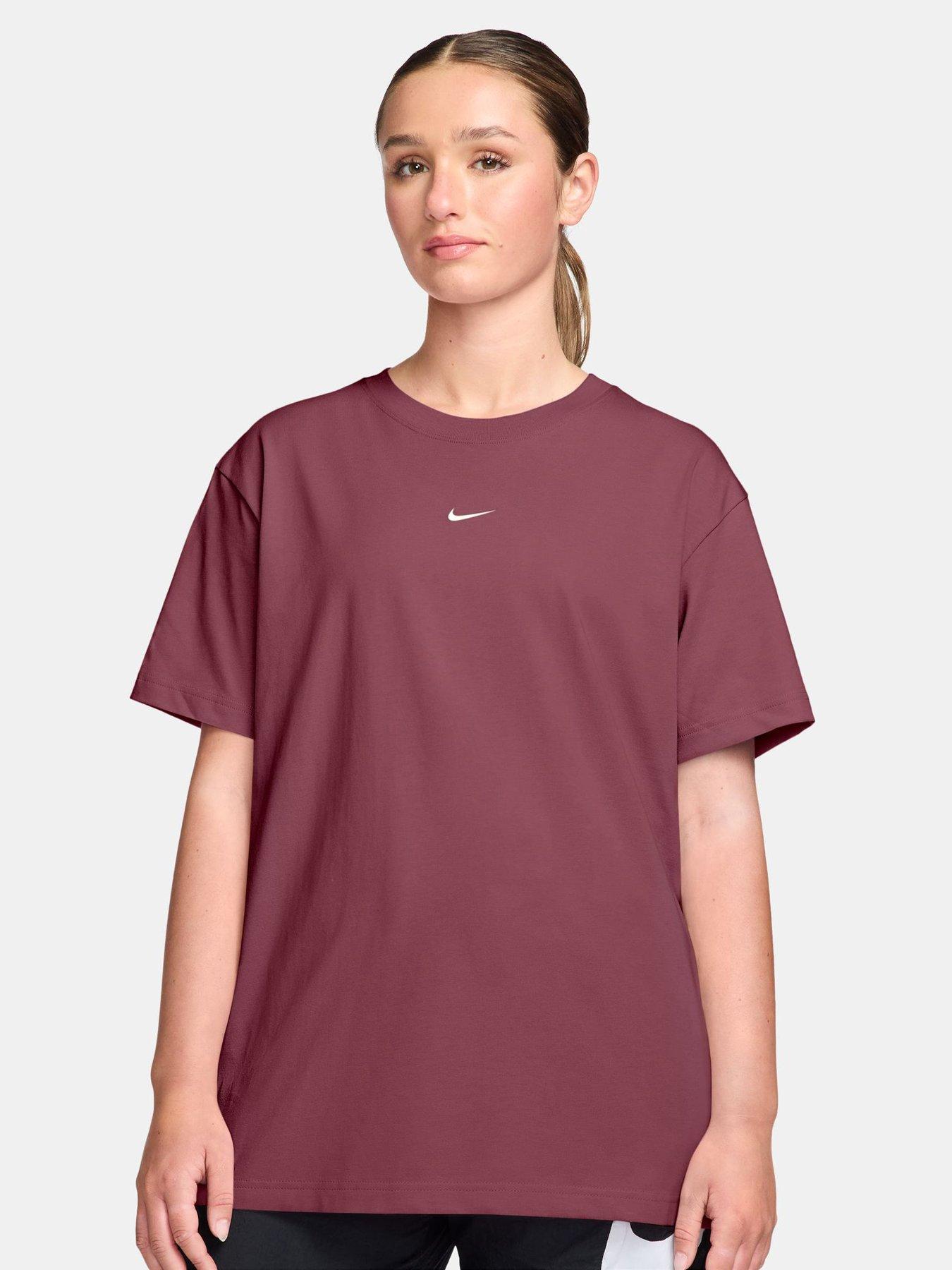 Nike Womens Classic Essentials Central Swoosh T-Shirt - Pink