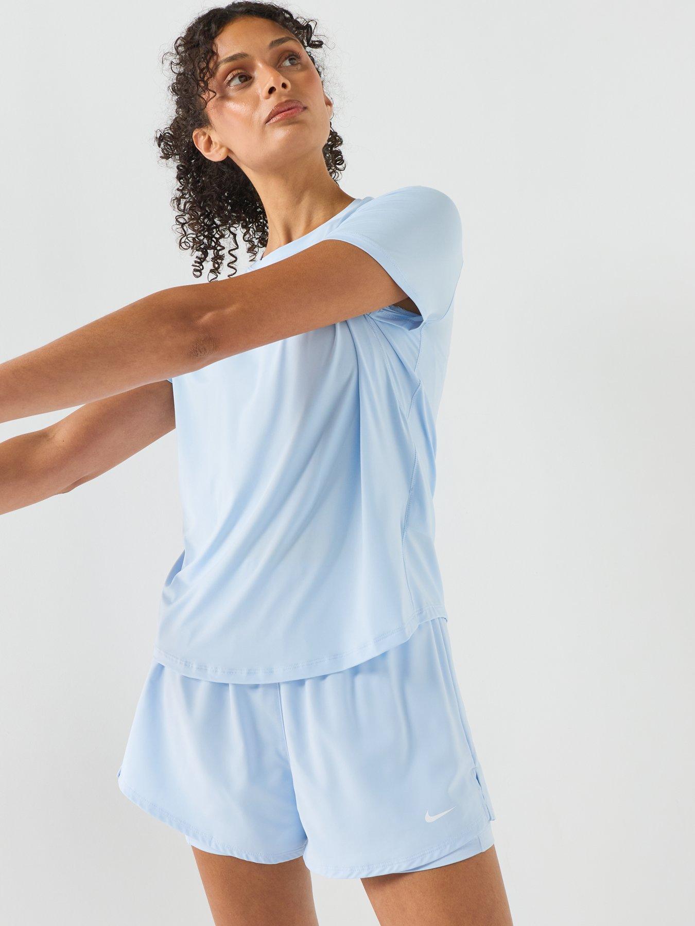 Image 6 of 7 of Nike Womens Training One Dri-Fit High Rise 3Inch 2N1 Shorts - Blue