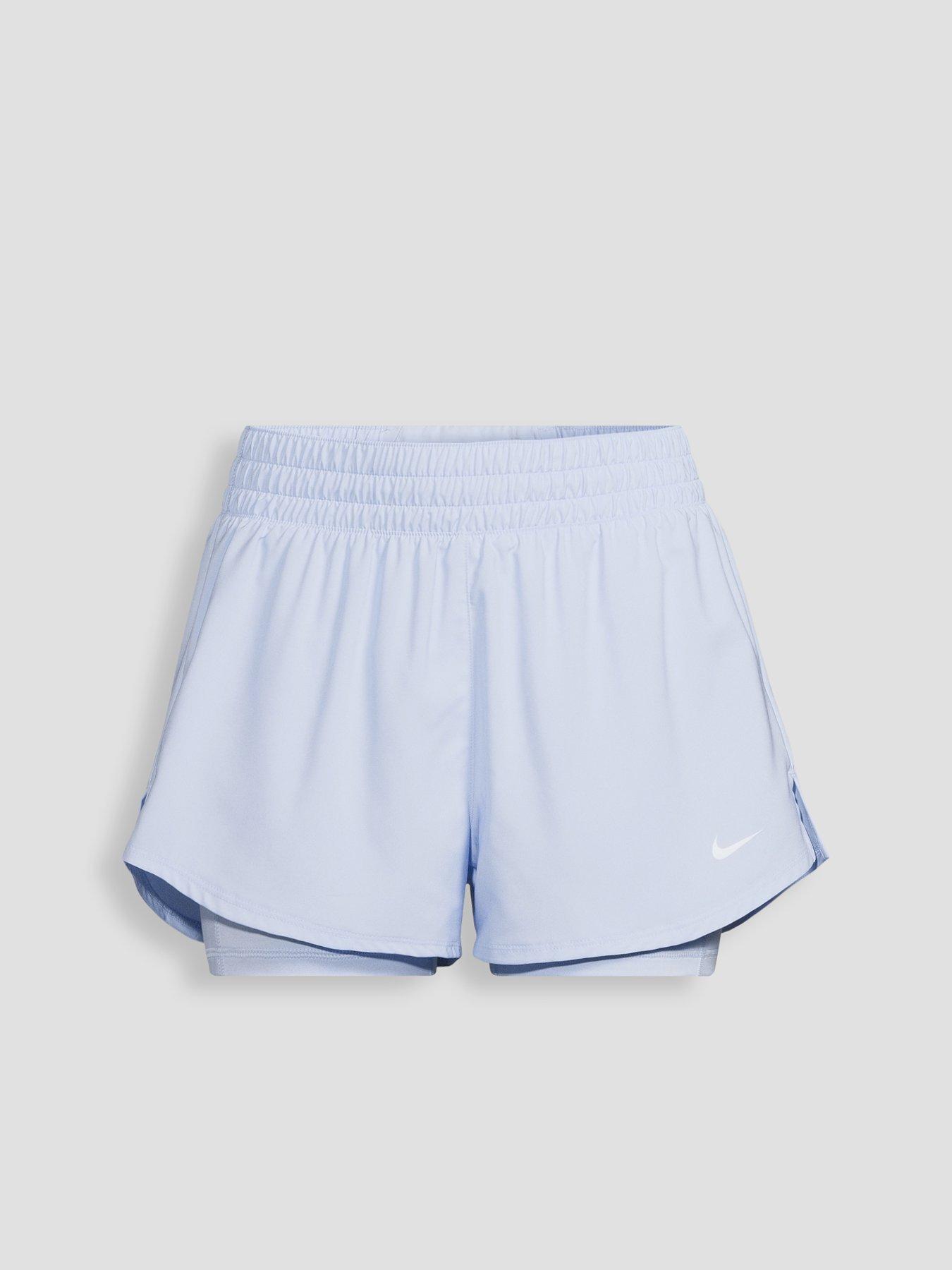 Image 7 of 7 of Nike Womens Training One Dri-Fit High Rise 3Inch 2N1 Shorts - Blue