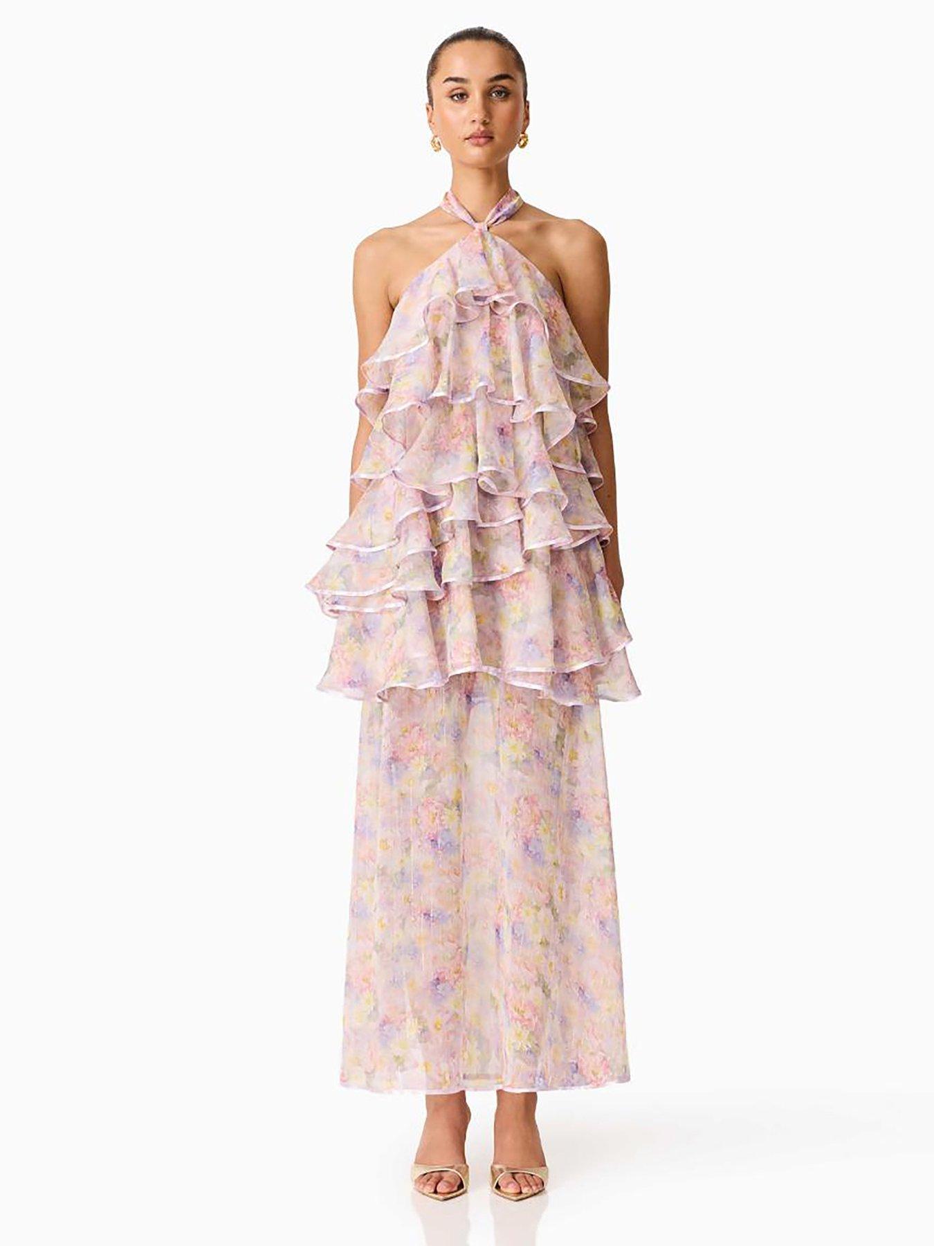 Image 1 of 7 of Elliatt Alindra Halter Neck Maxi Dress