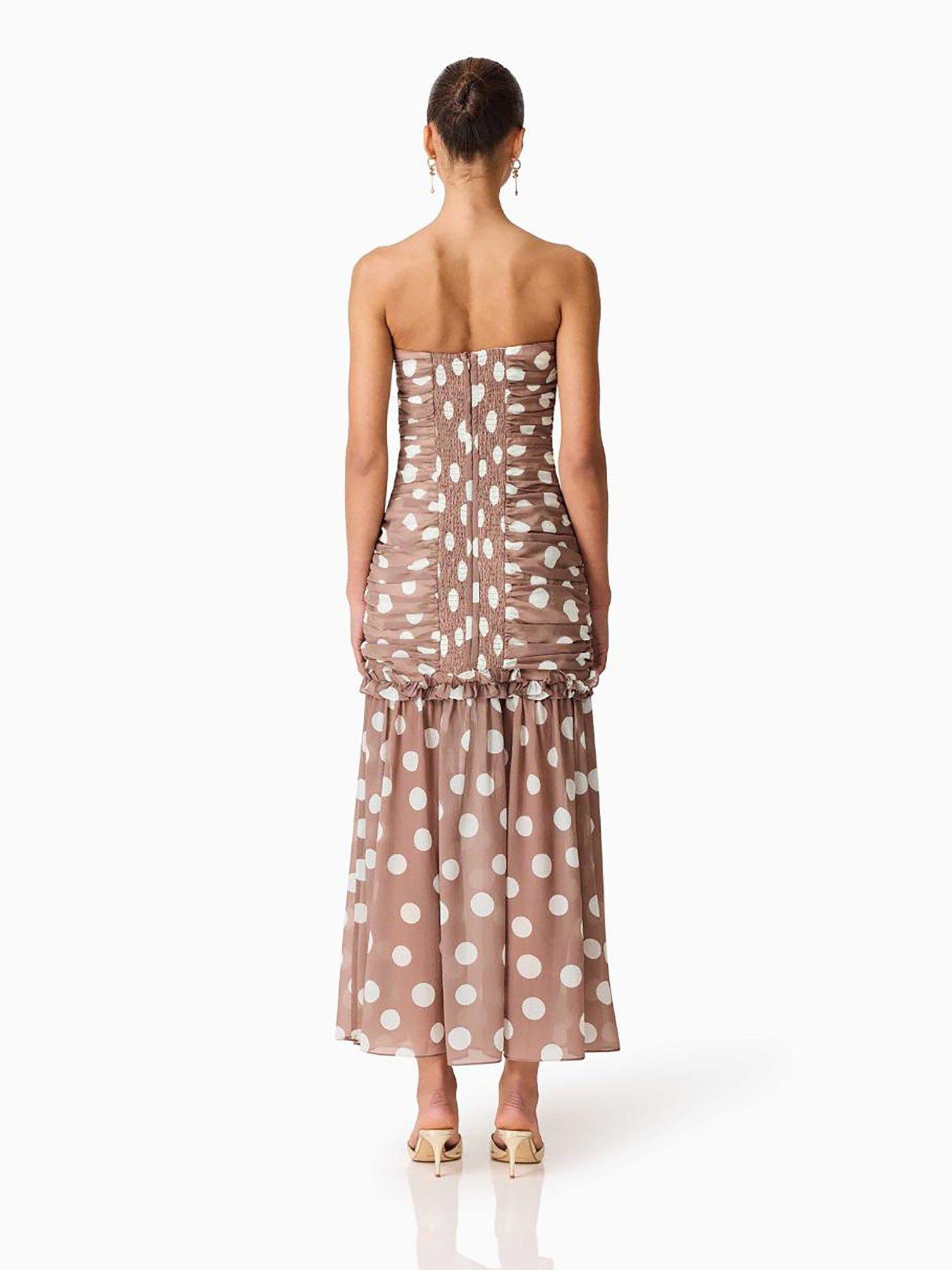 Image 2 of 3 of Elliatt Sola Polkadot Strapless Gown