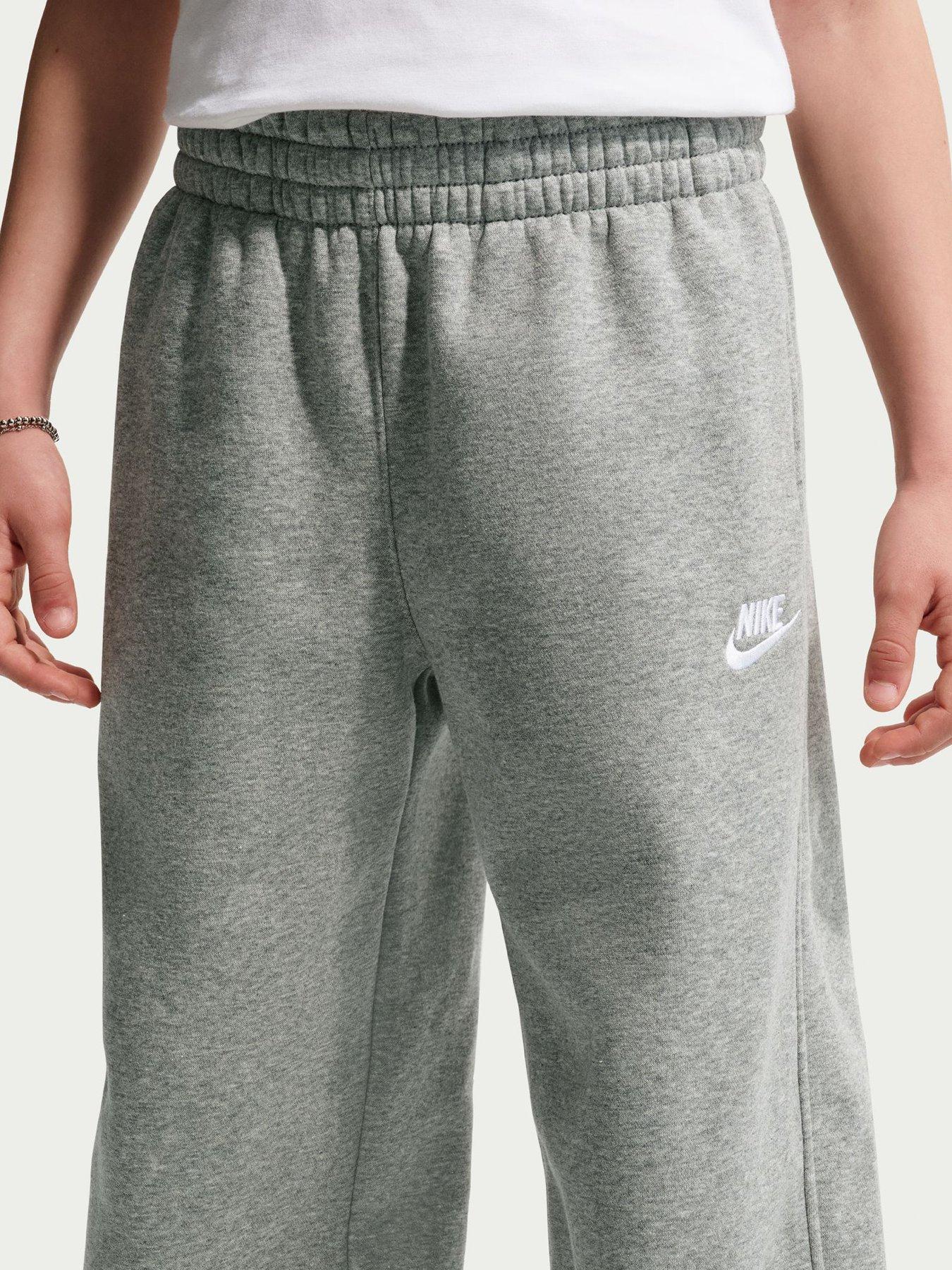 Image 1 of 6 of Nike Big Kids' Club Fleece Loose Open-Hem Joggers - Grey