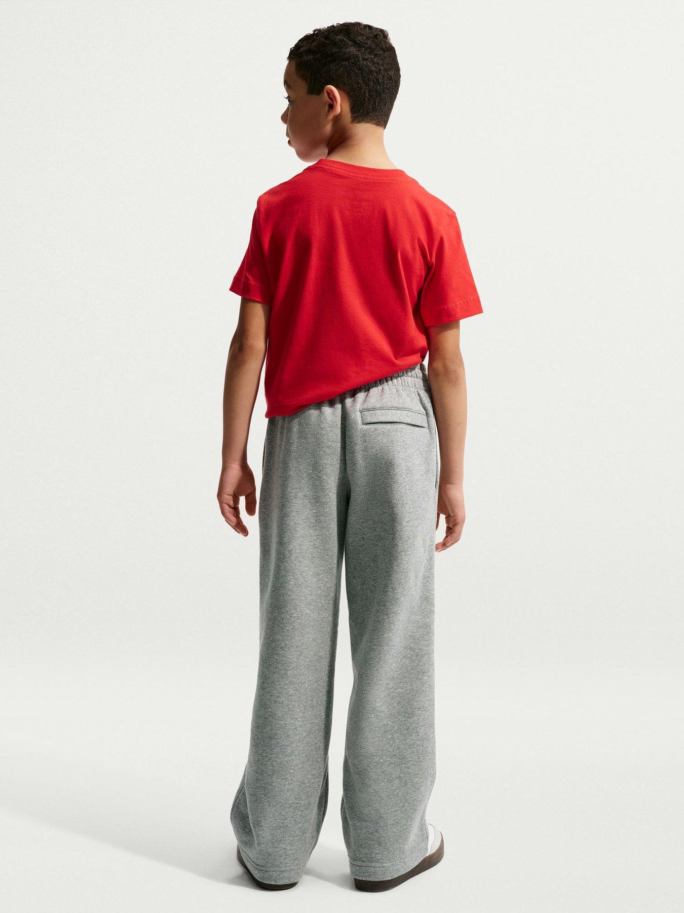 Image 2 of 6 of Nike Big Kids' Club Fleece Loose Open-Hem Joggers - Grey