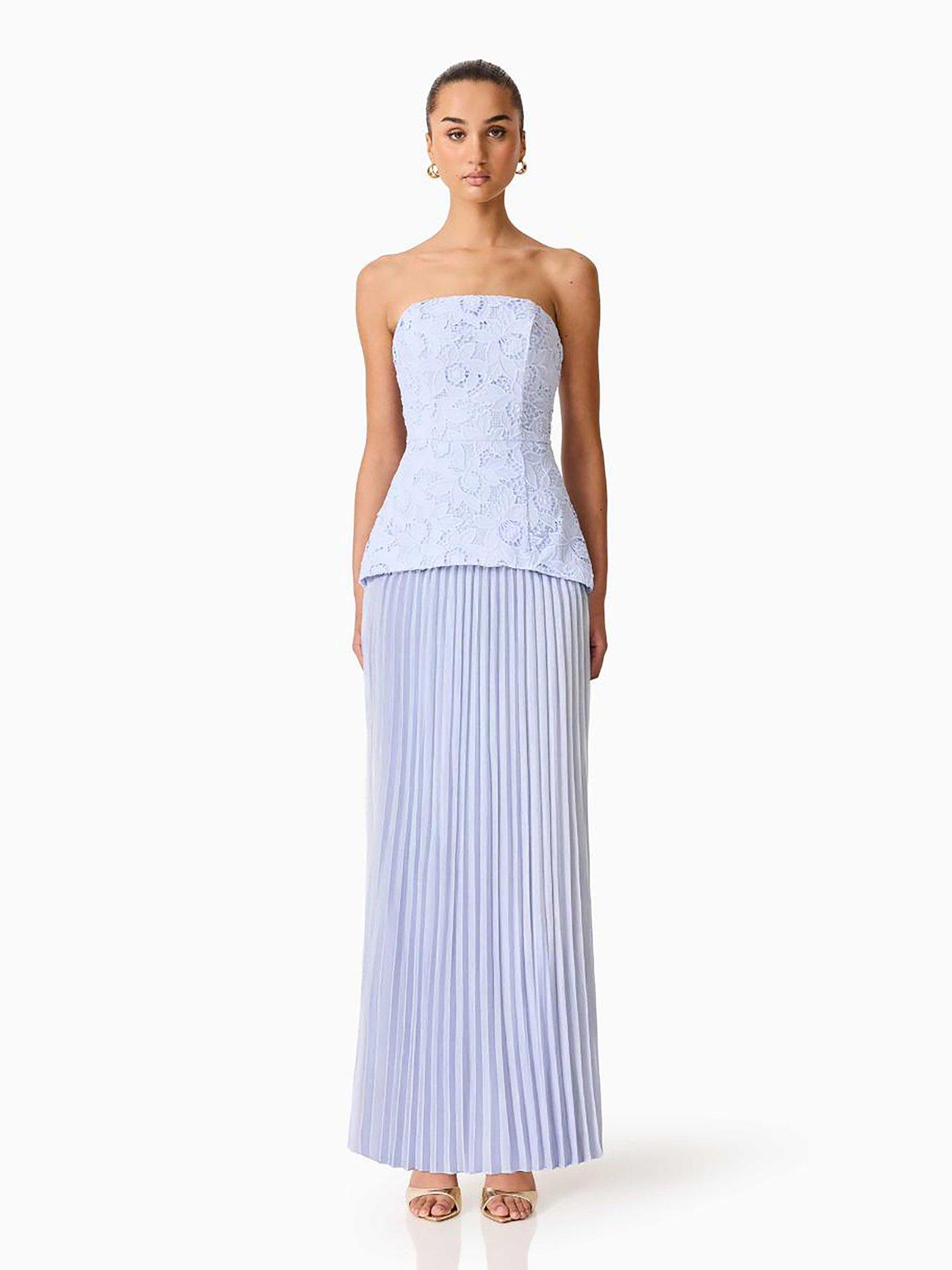 Elliatt Lacy Strapless Gown - Blue