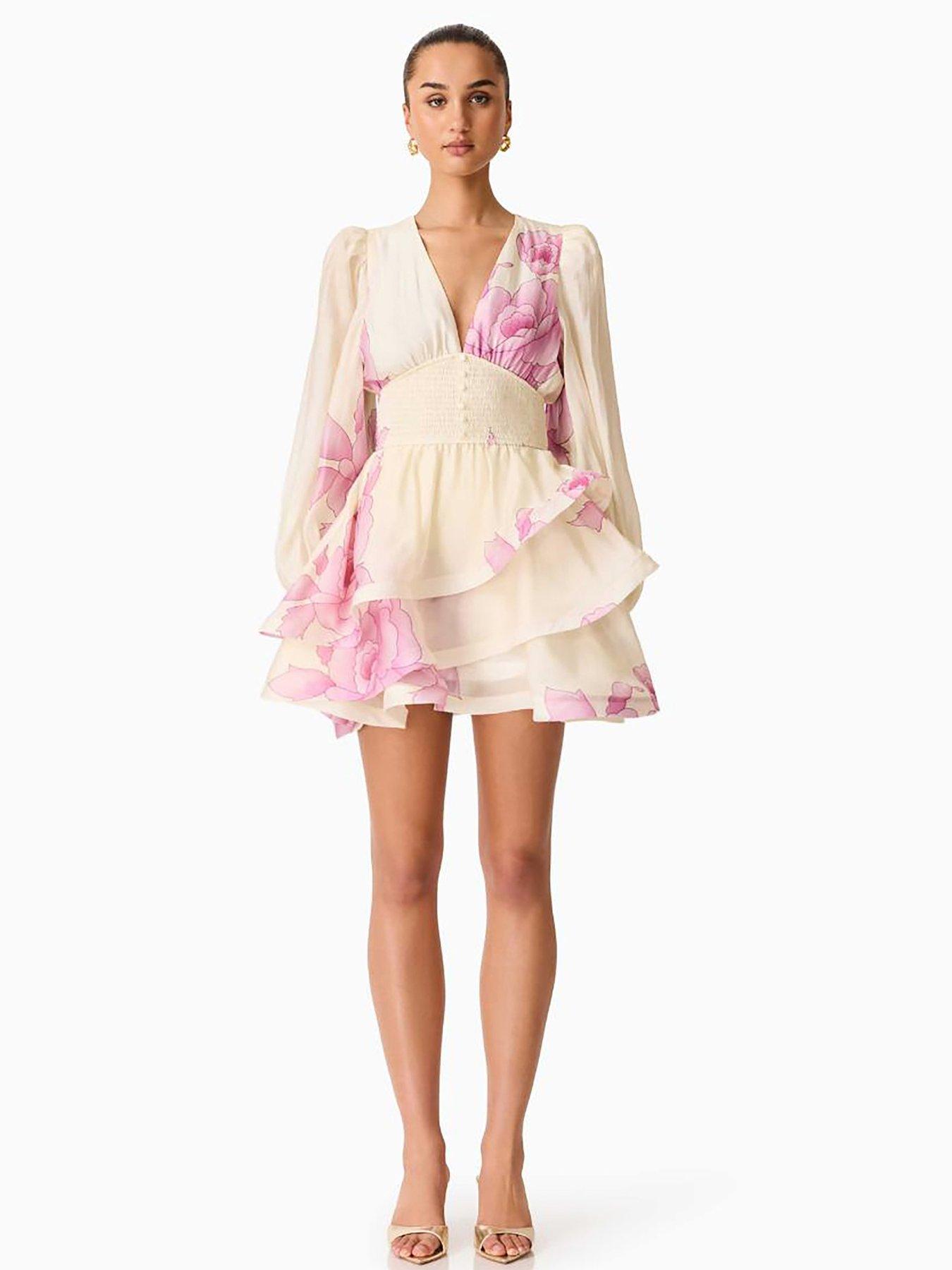 Elliatt Rova Long Sleeve Mini Dress - Pink