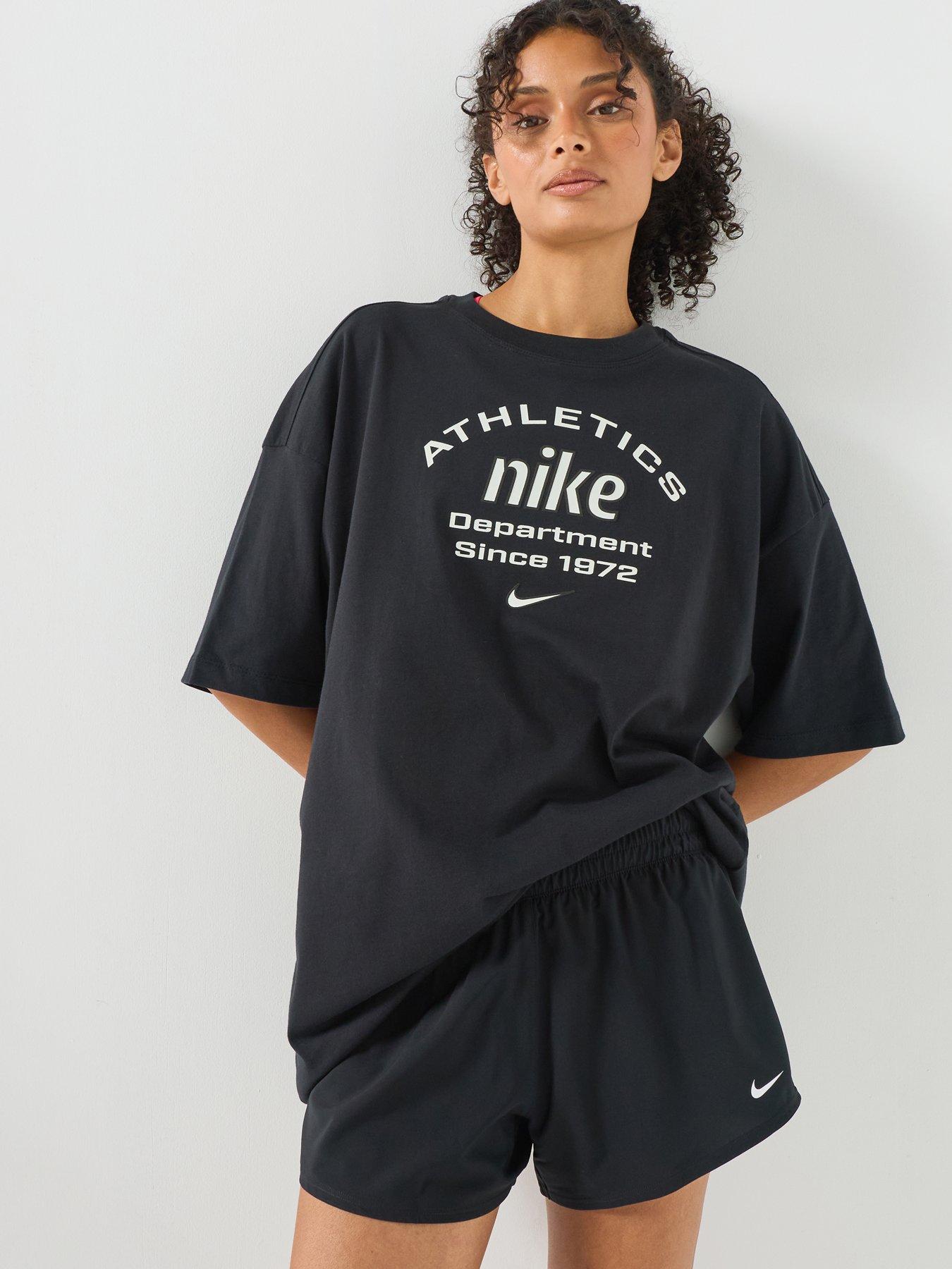 Image 1 of 7 of Nike Womens NSW X Training Oversized Logo T-Shirt - Black