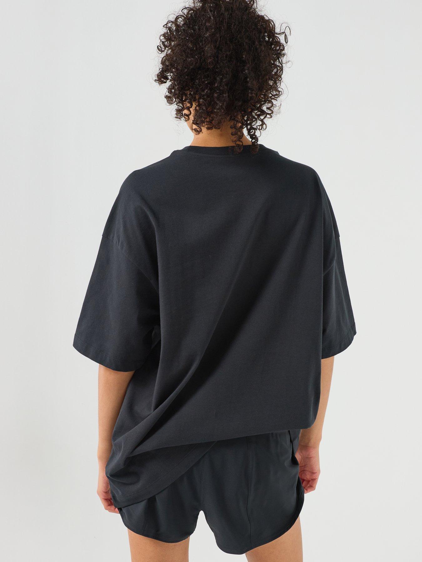 Image 2 of 7 of Nike Womens NSW X Training Oversized Logo T-Shirt - Black