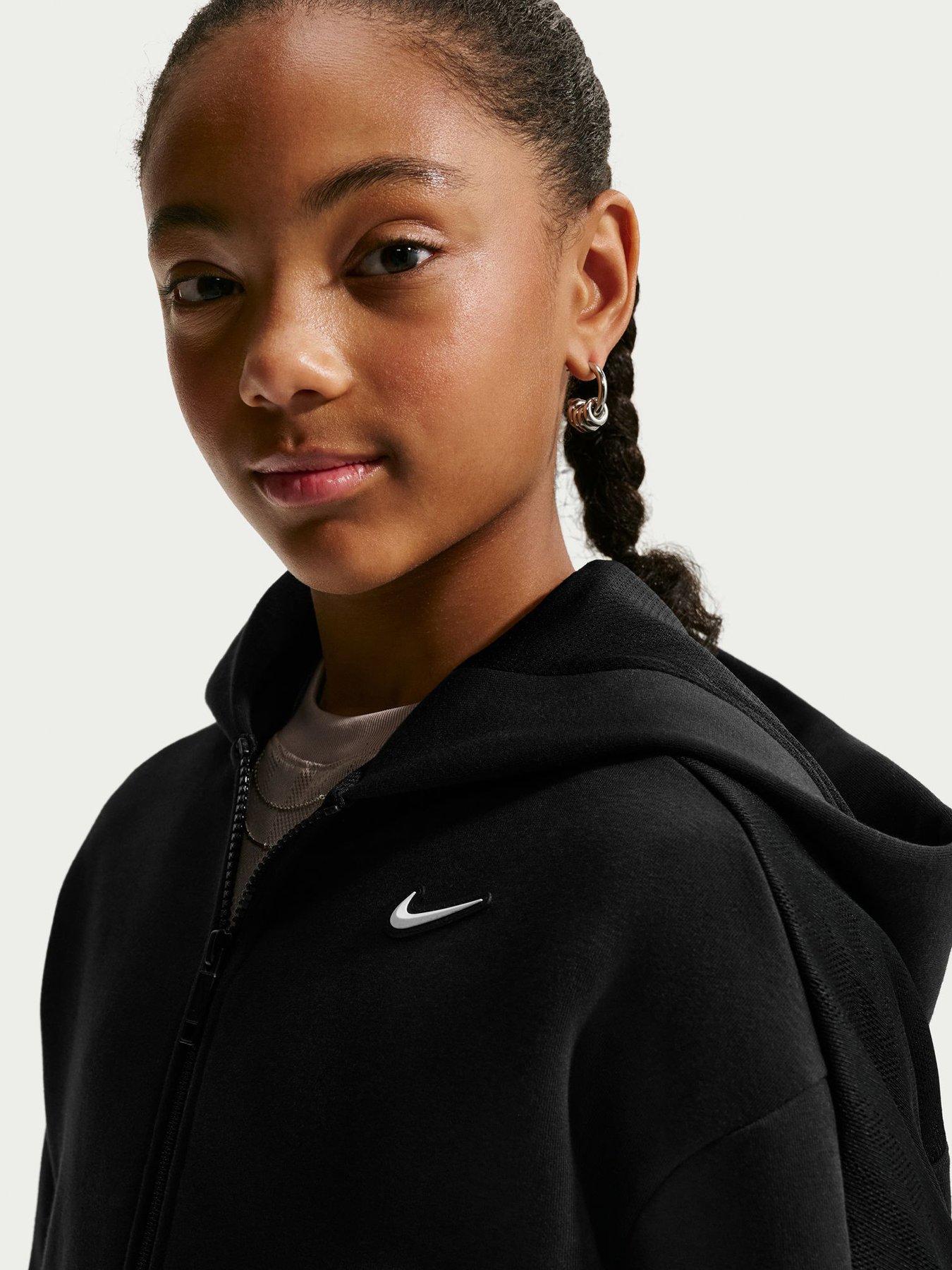Image 4 of 5 of Nike Junior Girls Dance Zip Through Hoodie - Black/White
