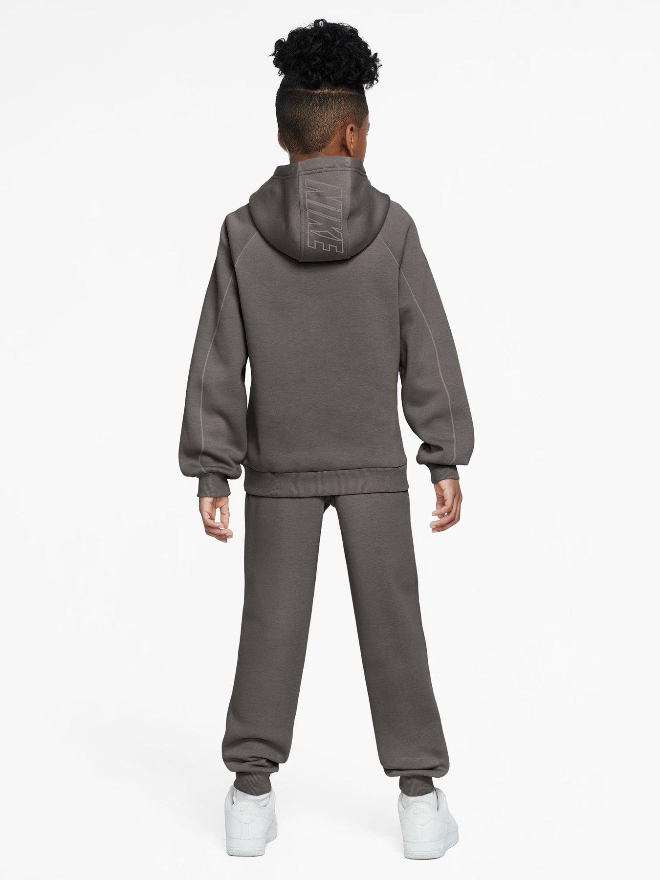 Image 2 of 3 of Nike Big Kids' Club Fleece Hooded Tracksuit - Dark Grey