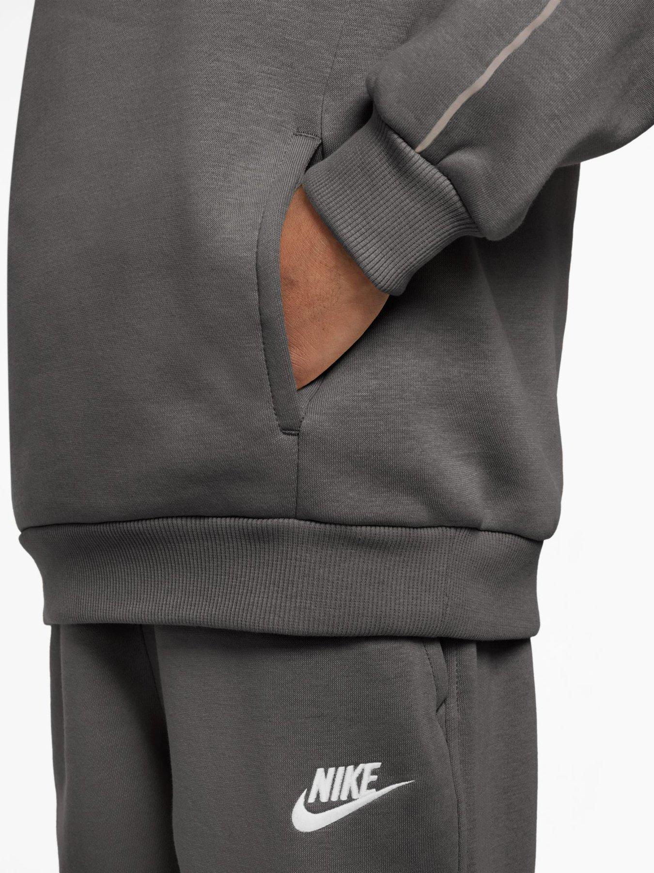 Image 3 of 3 of Nike Big Kids' Club Fleece Hooded Tracksuit - Dark Grey