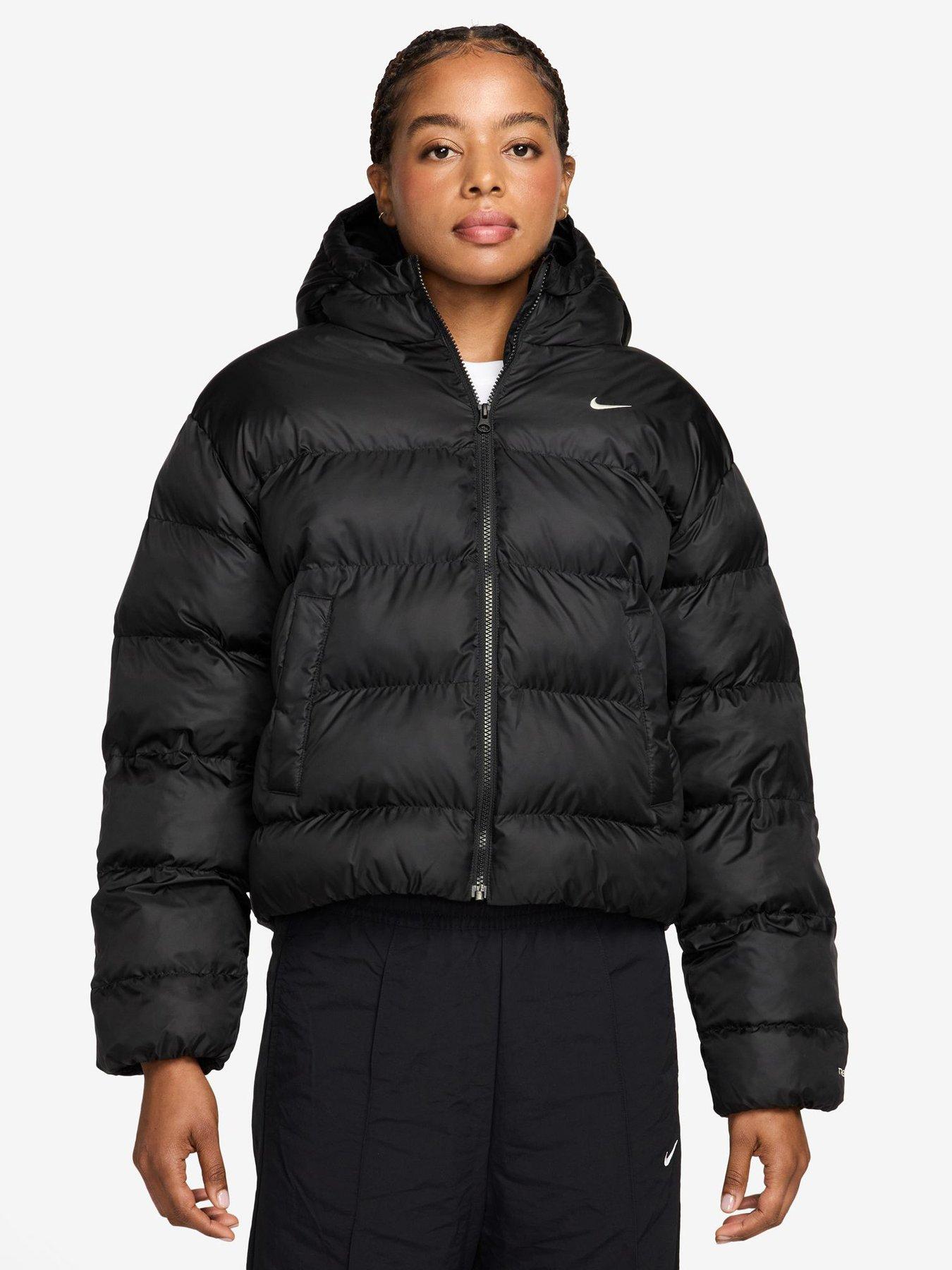 Image 1 of 3 of Nike Womens Hooded Padded Full Zip Jacket - Black