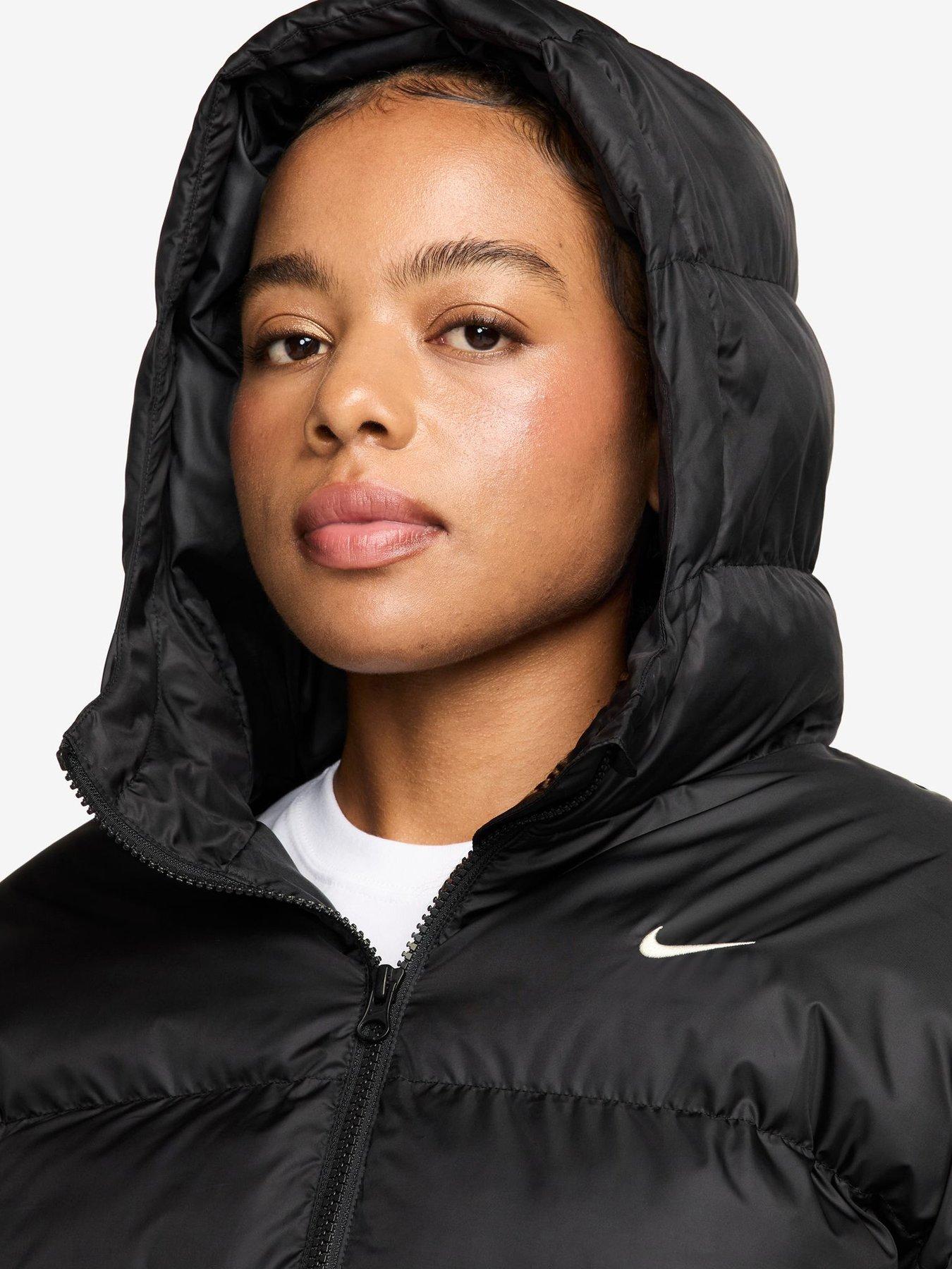 Image 3 of 3 of Nike Womens Hooded Padded Full Zip Jacket - Black