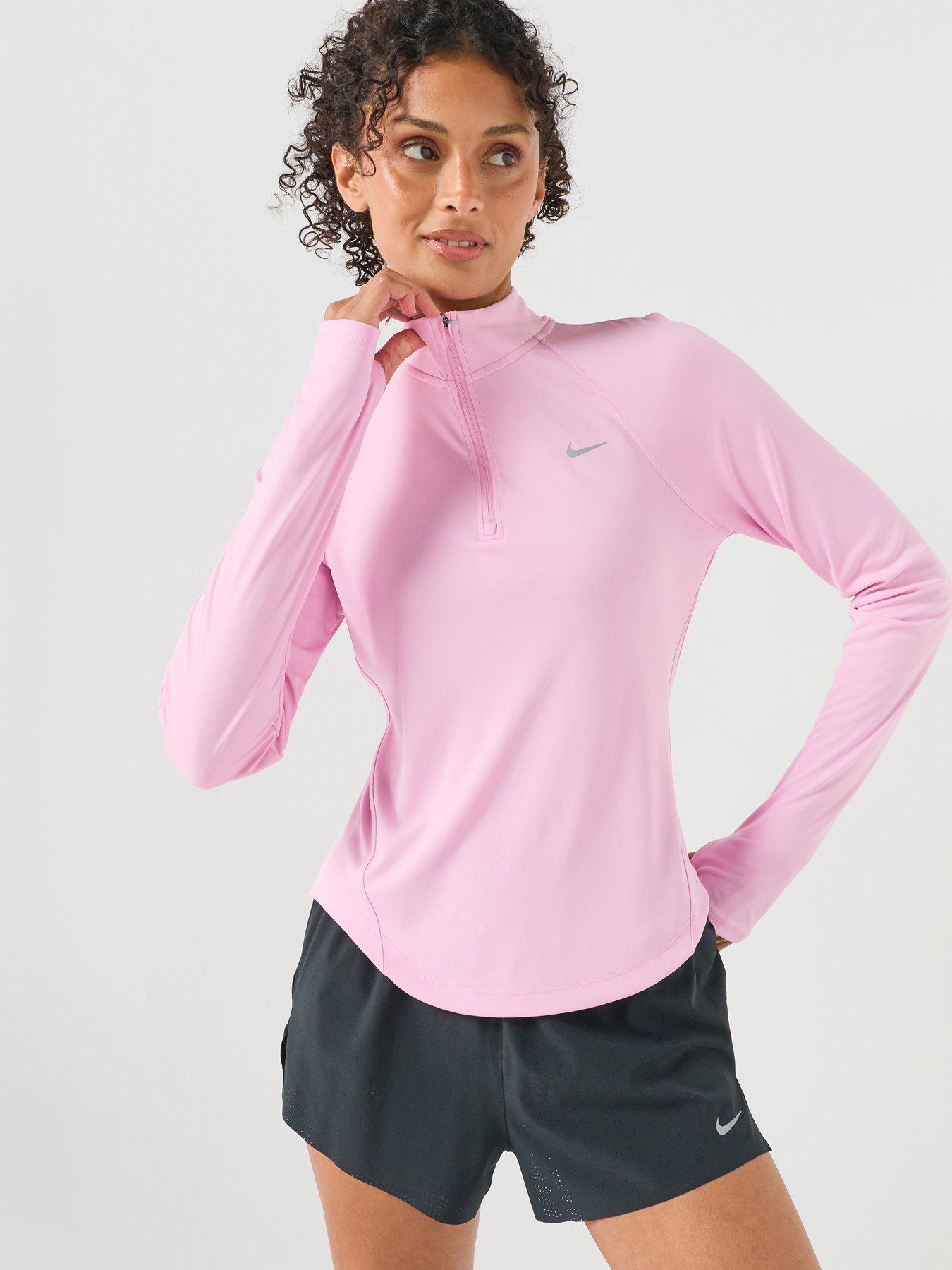 Nike Womens Tempo Dri-FIT 1/4-Zip Running Top - Pink