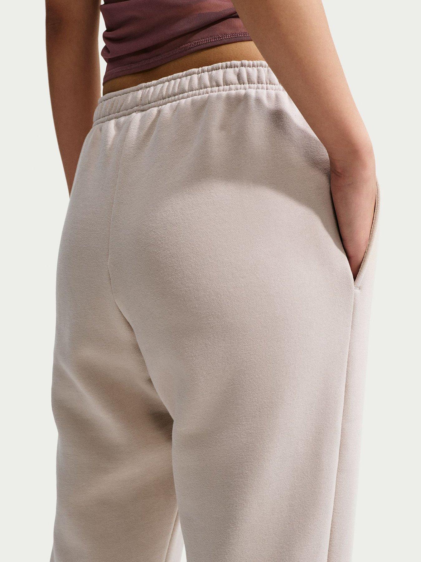 Image 5 of 5 of Nike Womens Studio Fleece Drawcord Waist Pockets Jogging Bottoms - Cream II/Sail