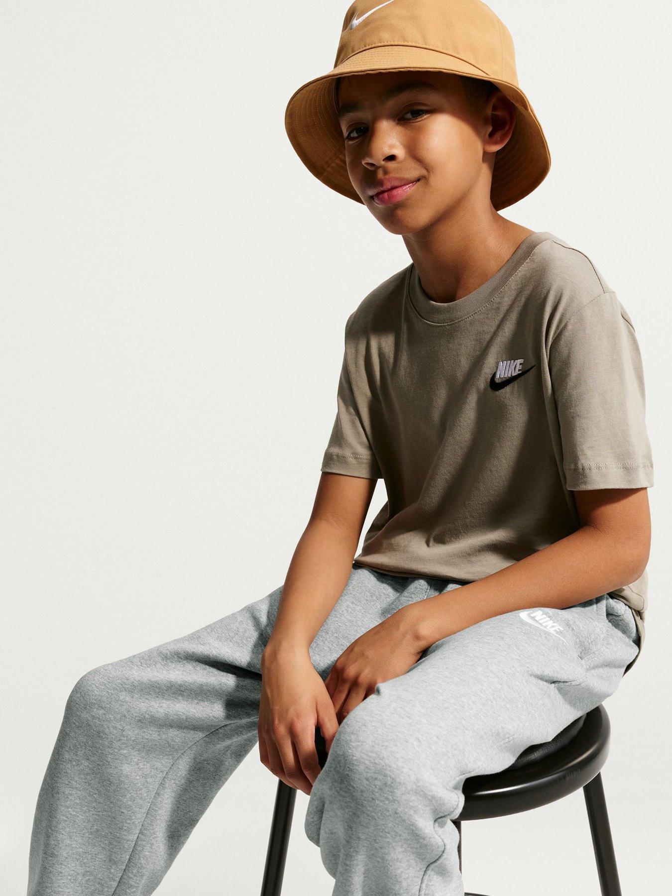 Image 7 of 7 of Nike Big Kids' Club Fleece Loose Fit Joggers - Dark Grey