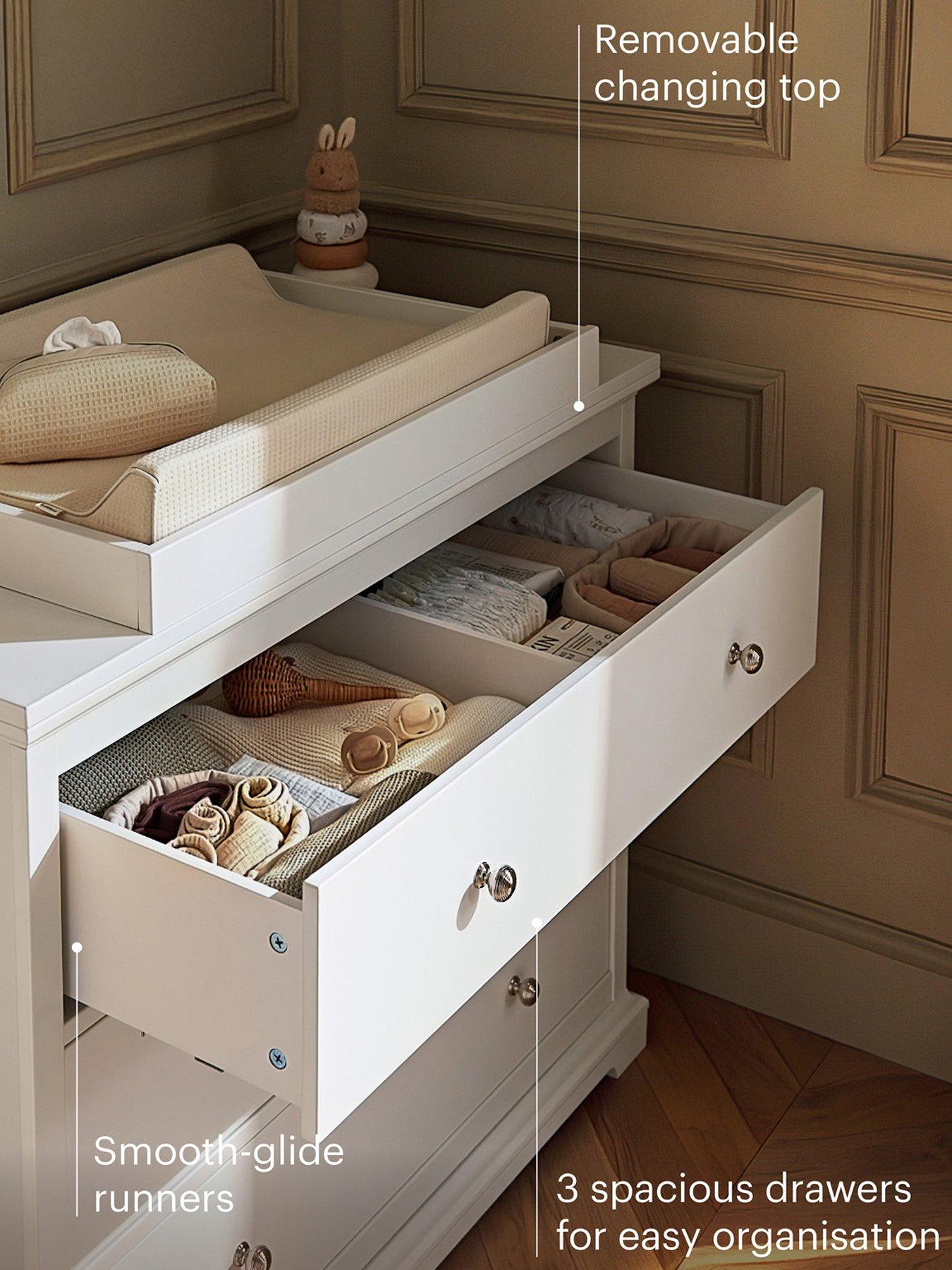 Image 5 of 6 of CuddleCo Beaumont 3pc Set - Low Cot Bed - White